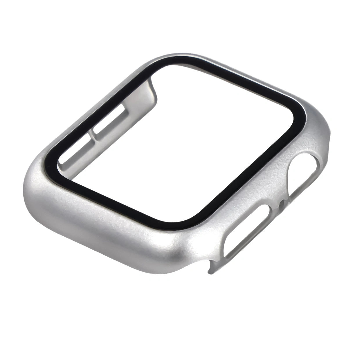 Schutzhülle mit Glas für Apple Watch SE 3 / SE 2 / SE / 6 / 5 / 4 (40 mm), Bizon Case Watch Adamo, mattes Silbern
