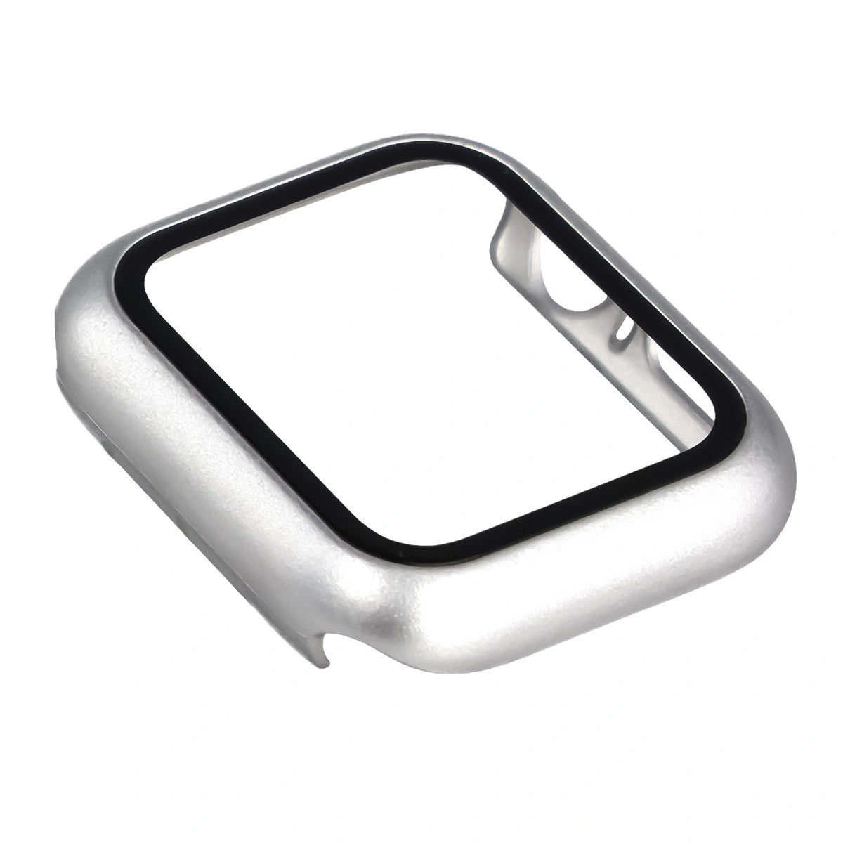 Schutzhülle mit Glas für Apple Watch SE 3 / SE 2 / SE / 6 / 5 / 4 (40 mm), Bizon Case Watch Adamo, mattes Silbern