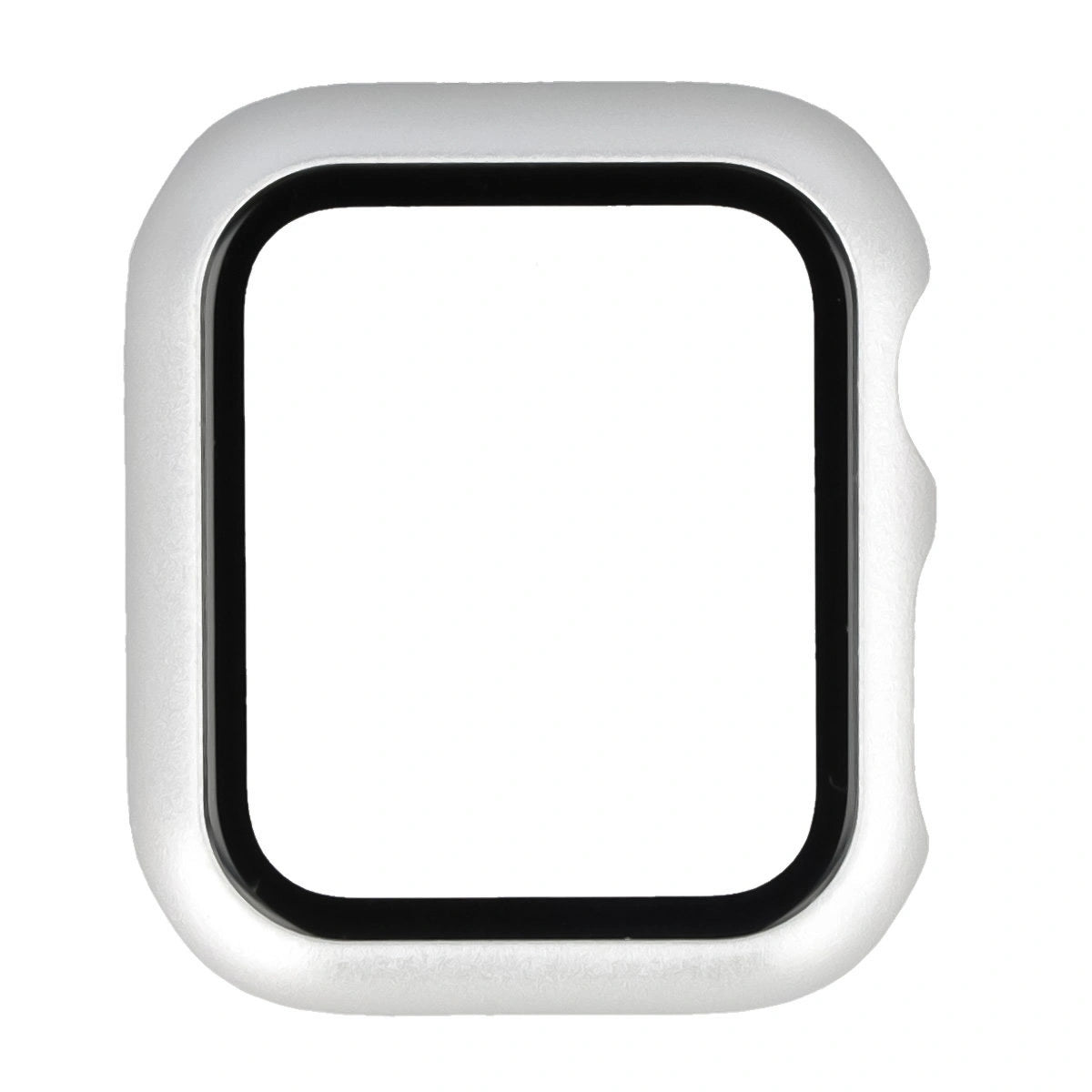 Schutzhülle mit Glas für Apple Watch SE 3 / SE 2 / SE / 6 / 5 / 4 (40 mm), Bizon Case Watch Adamo, mattes Silbern
