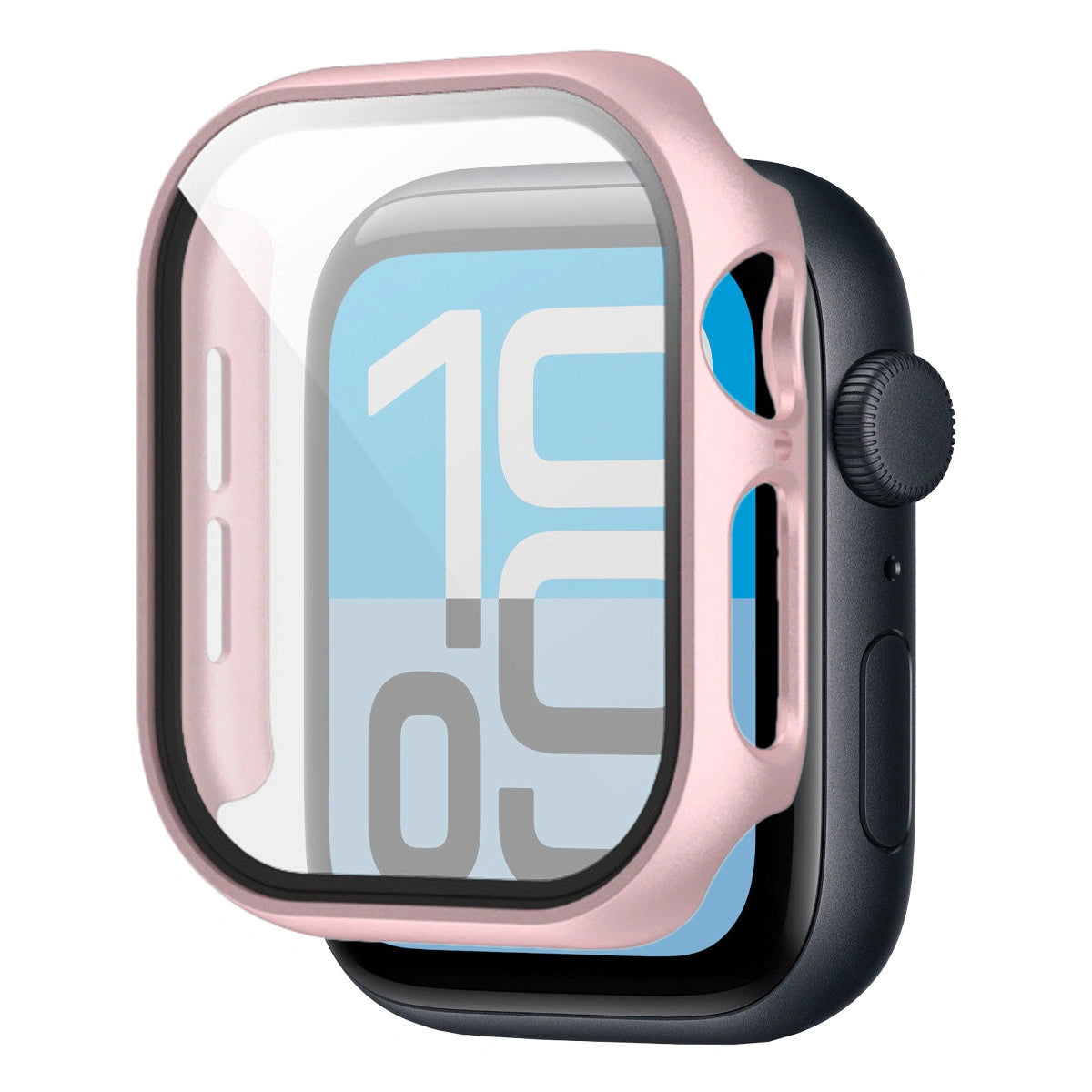 Schutzhülle mit Glas für Apple Watch SE 3 / SE 2 / SE / 6 / 5 / 4 (40 mm), Bizon Case+Glass Watch, Rosegold