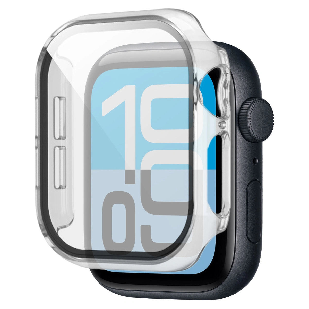 Schutzhülle mit Glas für Apple Watch SE 3 / SE 2 / SE / 6 / 5 / 4 (44 mm), Bizon Case Watch Adamo, Transparent