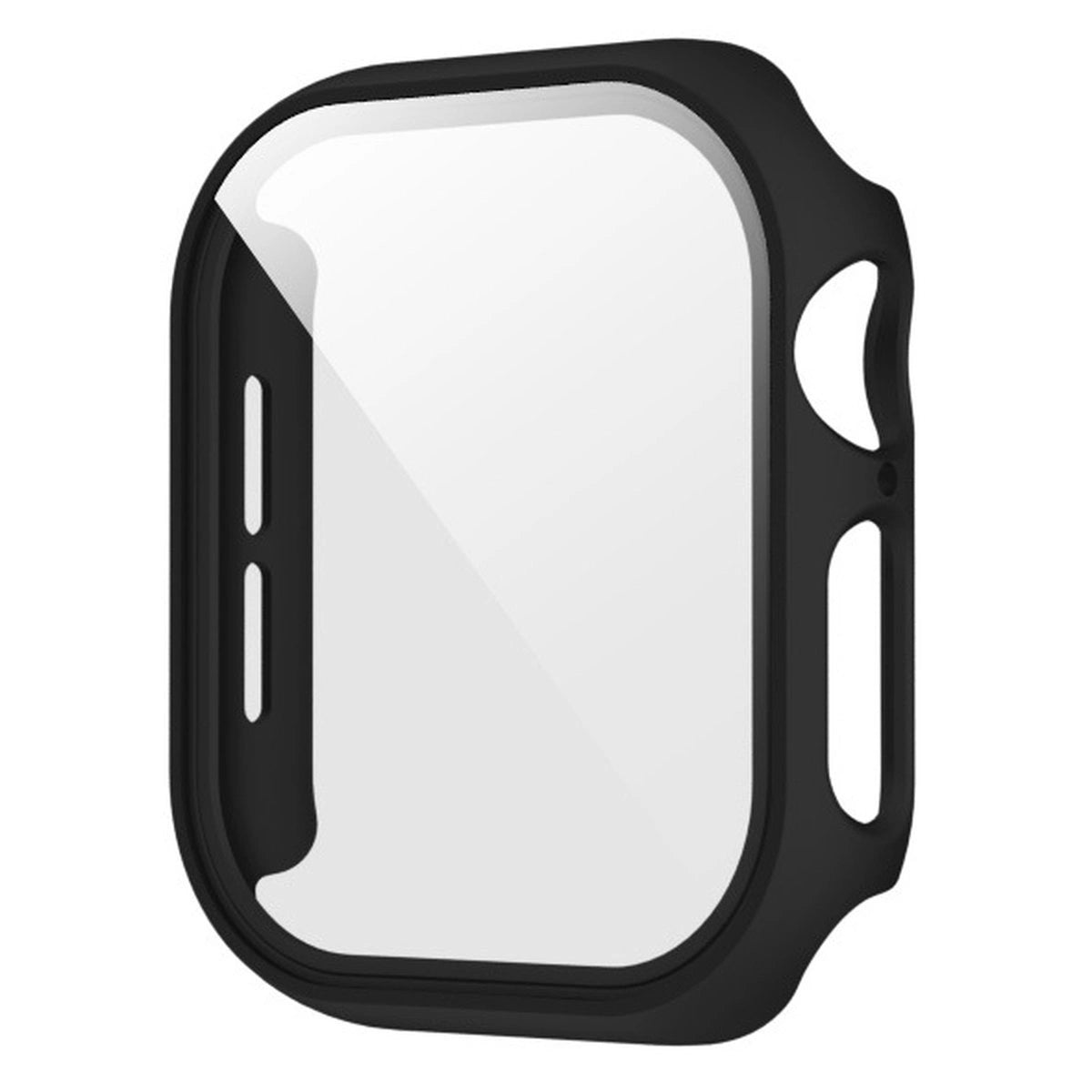 Schutzhülle mit Glas für Apple Watch SE 3 / SE 2 / SE / 6 / 5 / 4 (44 mm), Bizon Case+Glass Watch, mattes Schwarz