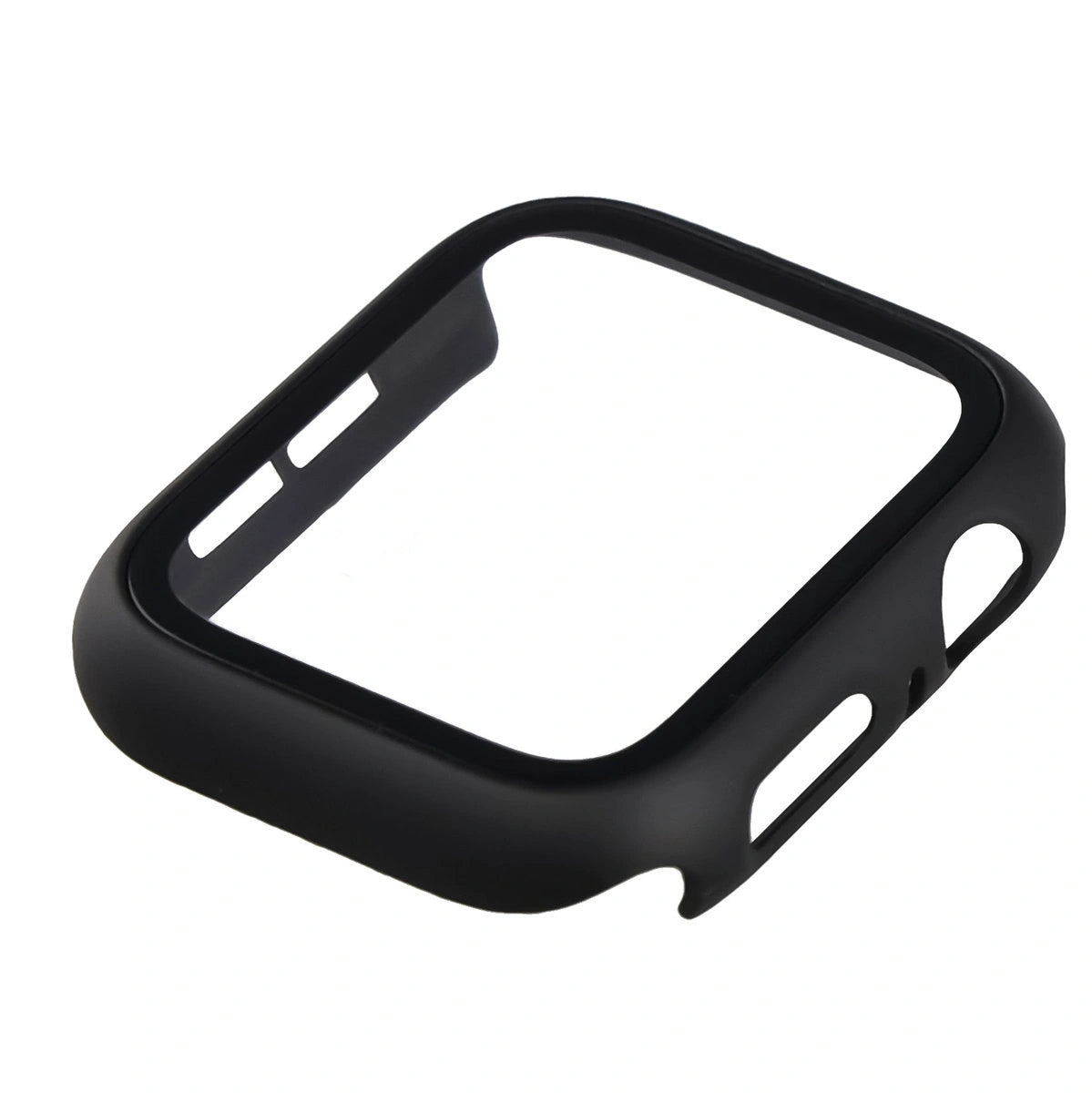 Schutzhülle mit Glas für Apple Watch SE 3 / SE 2 / SE / 6 / 5 / 4 (44 mm), Bizon Case+Glass Watch, mattes Schwarz