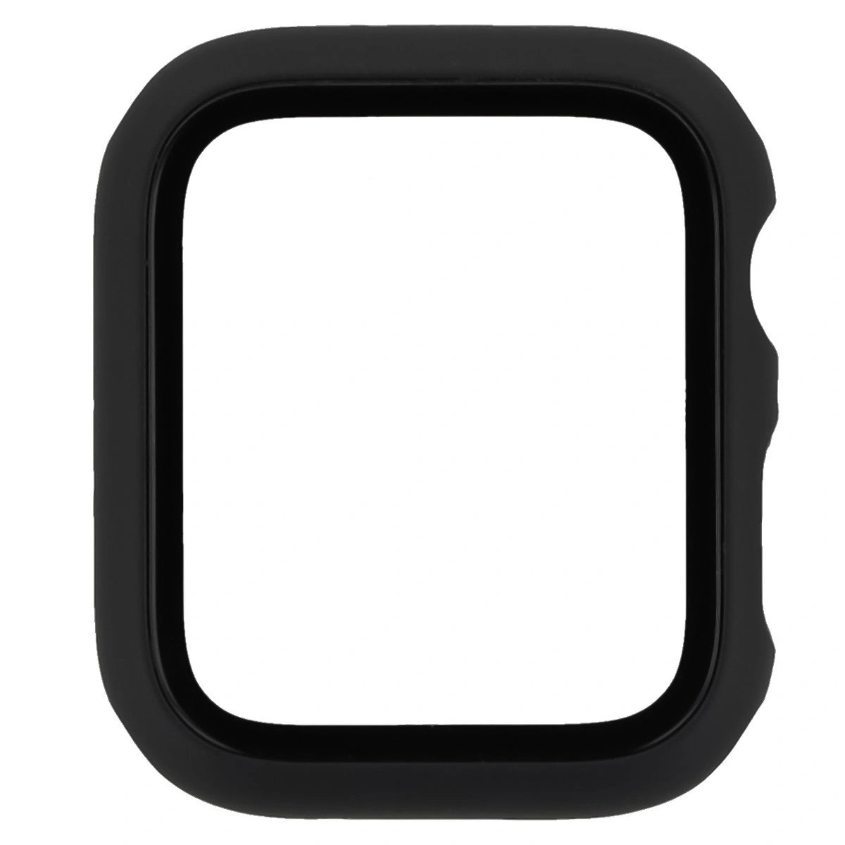 Schutzhülle mit Glas für Apple Watch SE 3 / SE 2 / SE / 6 / 5 / 4 (44 mm), Bizon Case+Glass Watch, mattes Schwarz