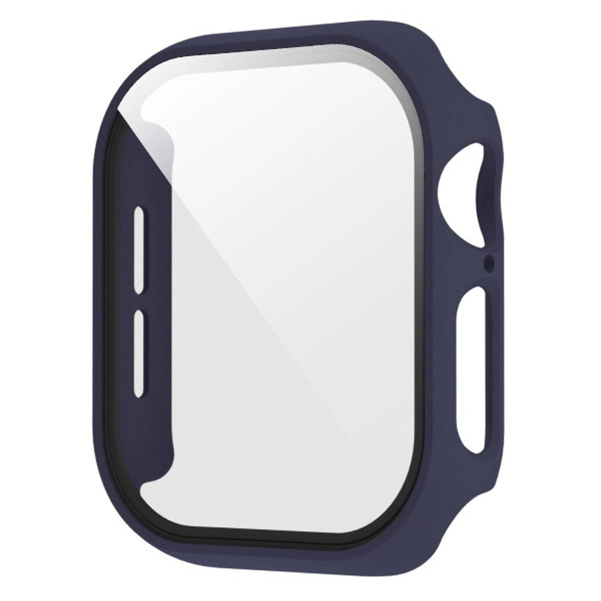 Schutzhülle mit Glas für Apple Watch SE 3 / SE 2 / SE / 6 / 5 / 4 (44 mm), Bizon Case Watch Adamo, Mattes Dunkelblau
