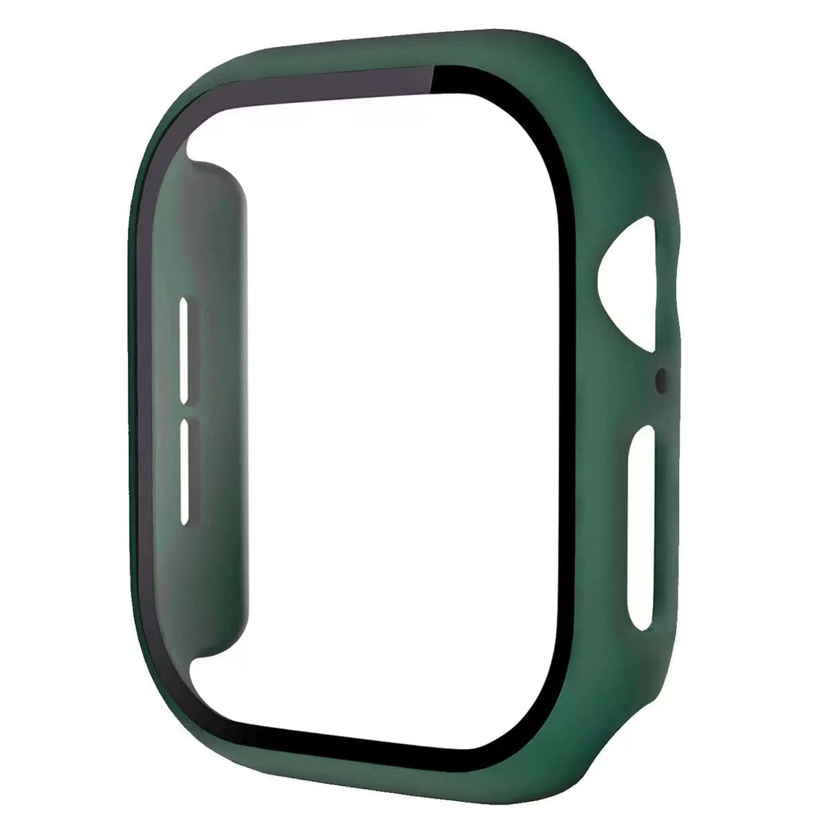 Schutzhülle mit Glas für Apple Watch SE 3 / SE 2 / SE / 6 / 5 / 4 (44 mm), Bizon Case Watch Adamo, mattes Dunkelgrün