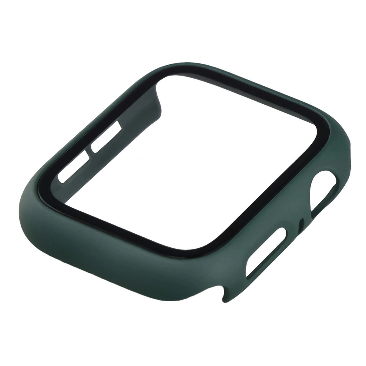 Schutzhülle mit Glas für Apple Watch SE 3 / SE 2 / SE / 6 / 5 / 4 (44 mm), Bizon Case Watch Adamo, mattes Dunkelgrün