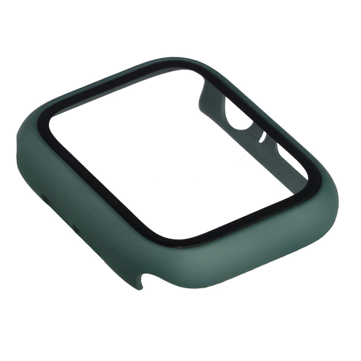 Schutzhülle mit Glas für Apple Watch SE 3 / SE 2 / SE / 6 / 5 / 4 (44 mm), Bizon Case Watch Adamo, mattes Dunkelgrün