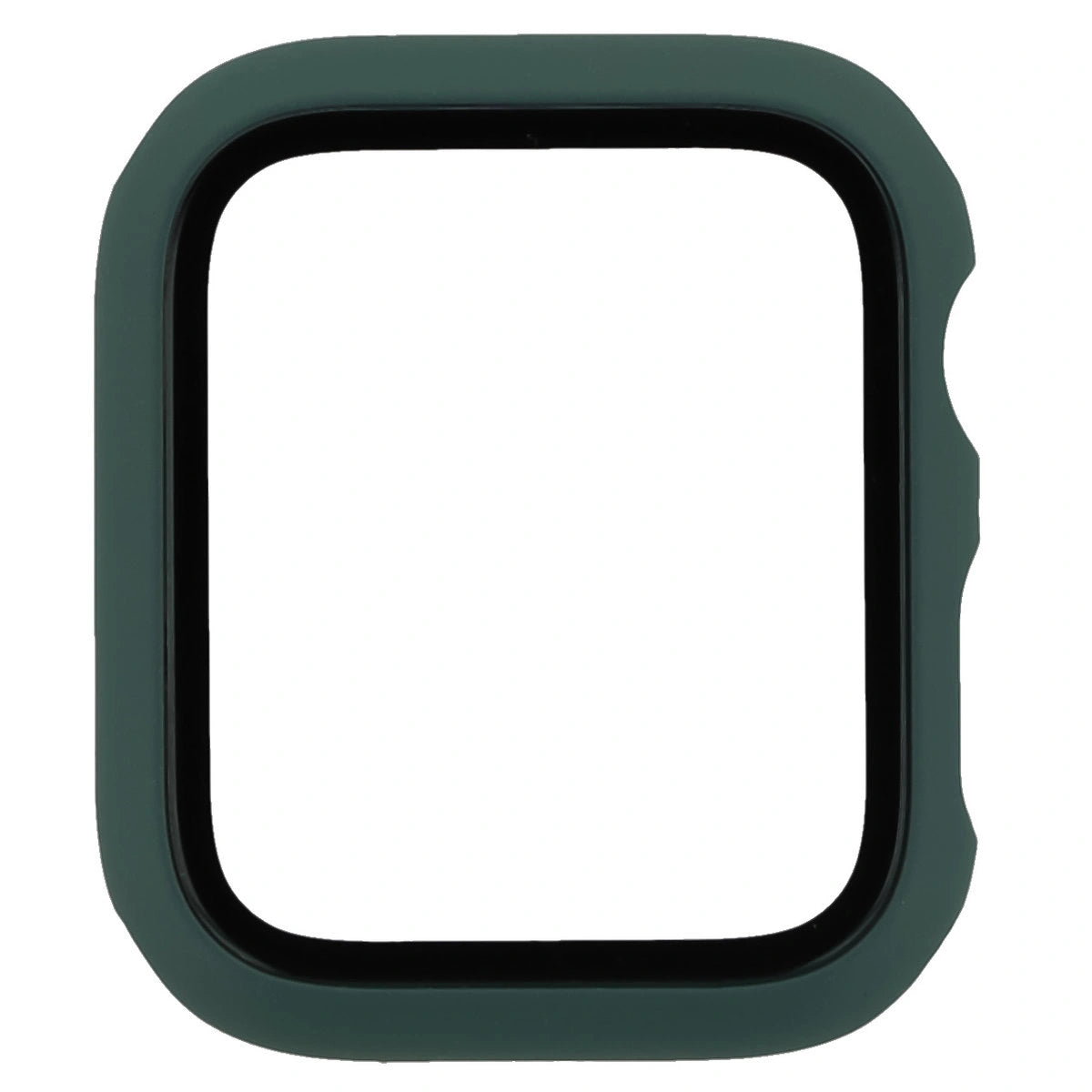 Schutzhülle mit Glas für Apple Watch SE 3 / SE 2 / SE / 6 / 5 / 4 (44 mm), Bizon Case Watch Adamo, mattes Dunkelgrün