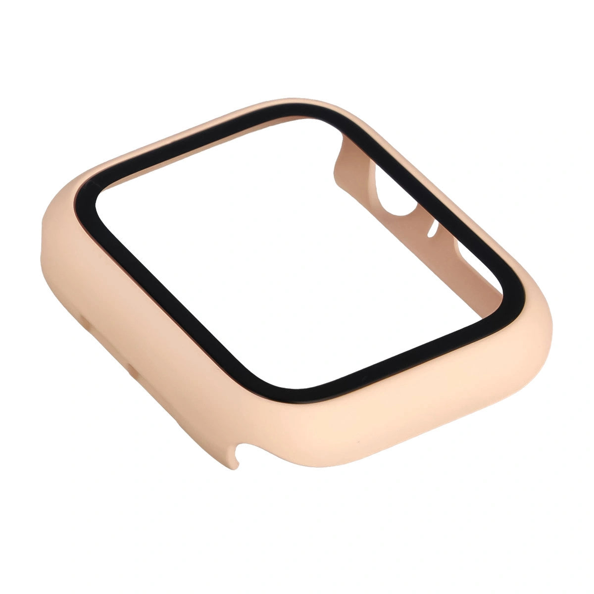 Schutzhülle mit Glas für Apple Watch SE 3 / SE 2 / SE / 6 / 5 / 4 (44 mm), Bizon Case Watch Adamo, mattes Rosa