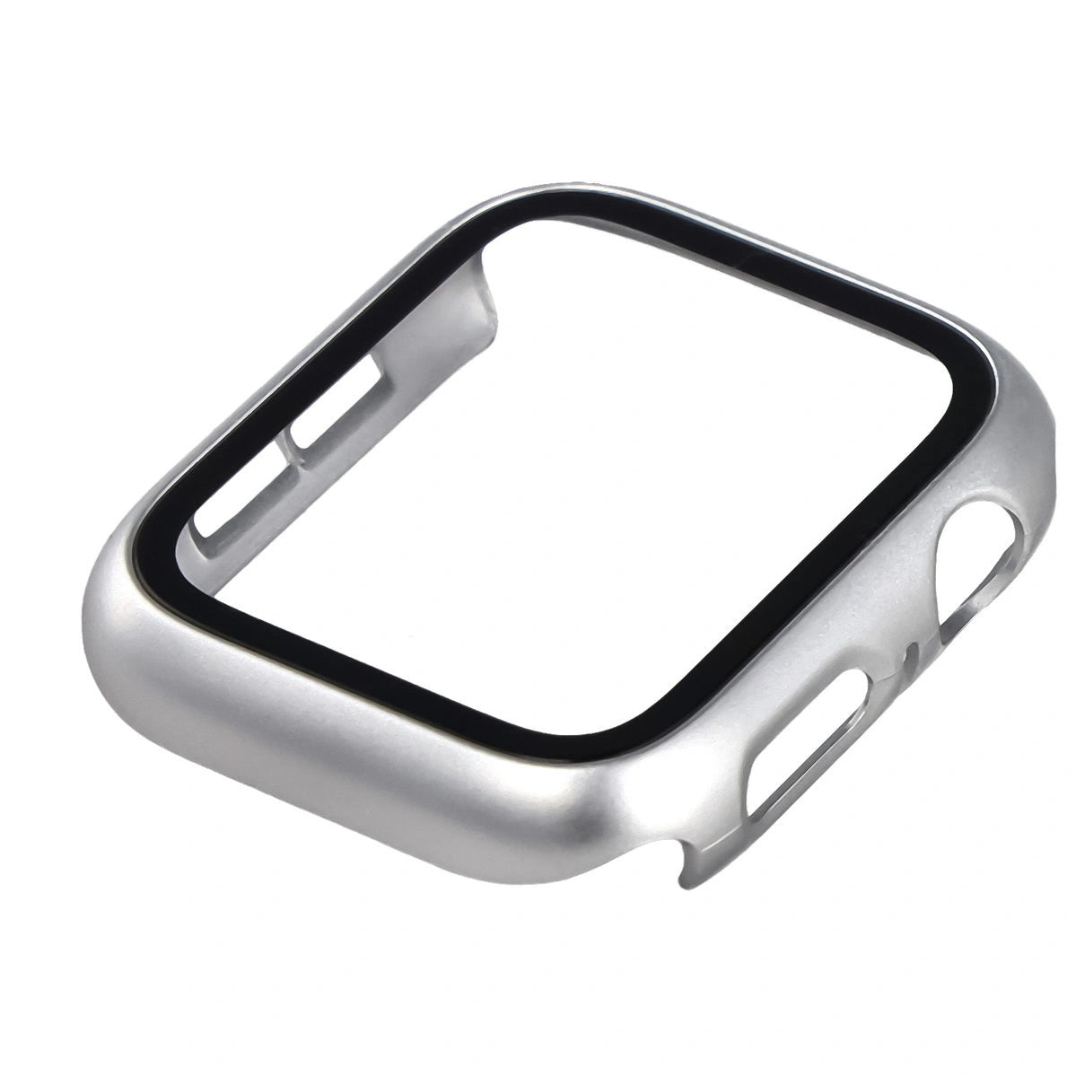 Schutzhülle mit Glas für Apple Watch SE 3 / SE 2 / SE / 6 / 5 / 4 (44 mm), Bizon Case Watch Adamo, mattes Silbern