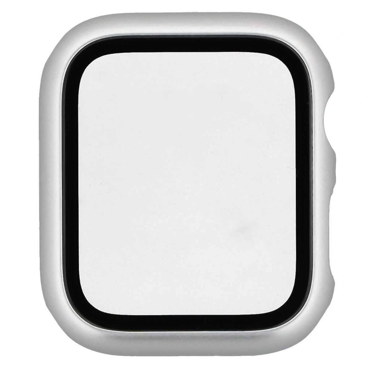 Schutzhülle mit Glas für Apple Watch SE 3 / SE 2 / SE / 6 / 5 / 4 (44 mm), Bizon Case Watch Adamo, mattes Silbern
