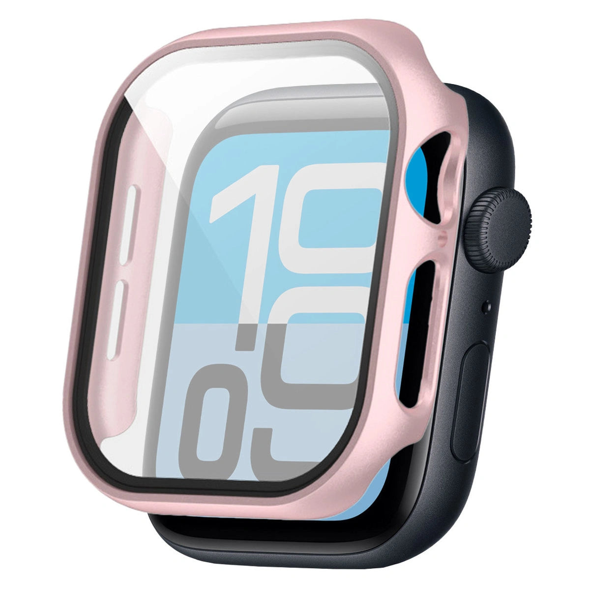 Schutzhülle mit Glas für Apple Watch SE 3 / SE 2 / SE / 6 / 5 / 4 (44 mm), Bizon Case Watch Adamo, Satin Rosa