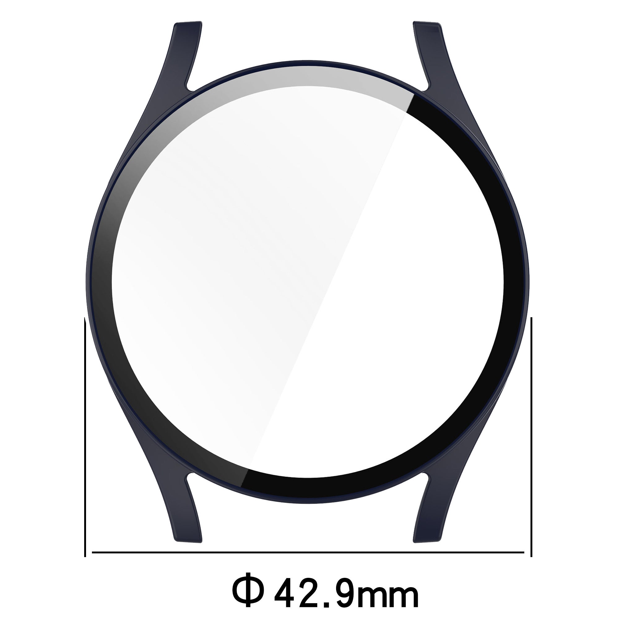 Schutzhülle mit Glas für Galaxy Watch 7 40 mm, Bizon Case+Glass Watch, Blau