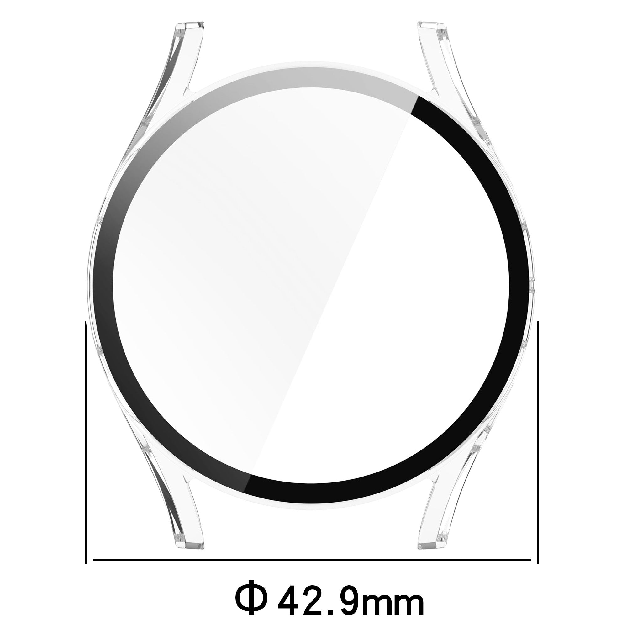 Schutzhülle mit Glas für Galaxy Watch 7 40 mm, Bizon Case+Glass Watch, Transparent