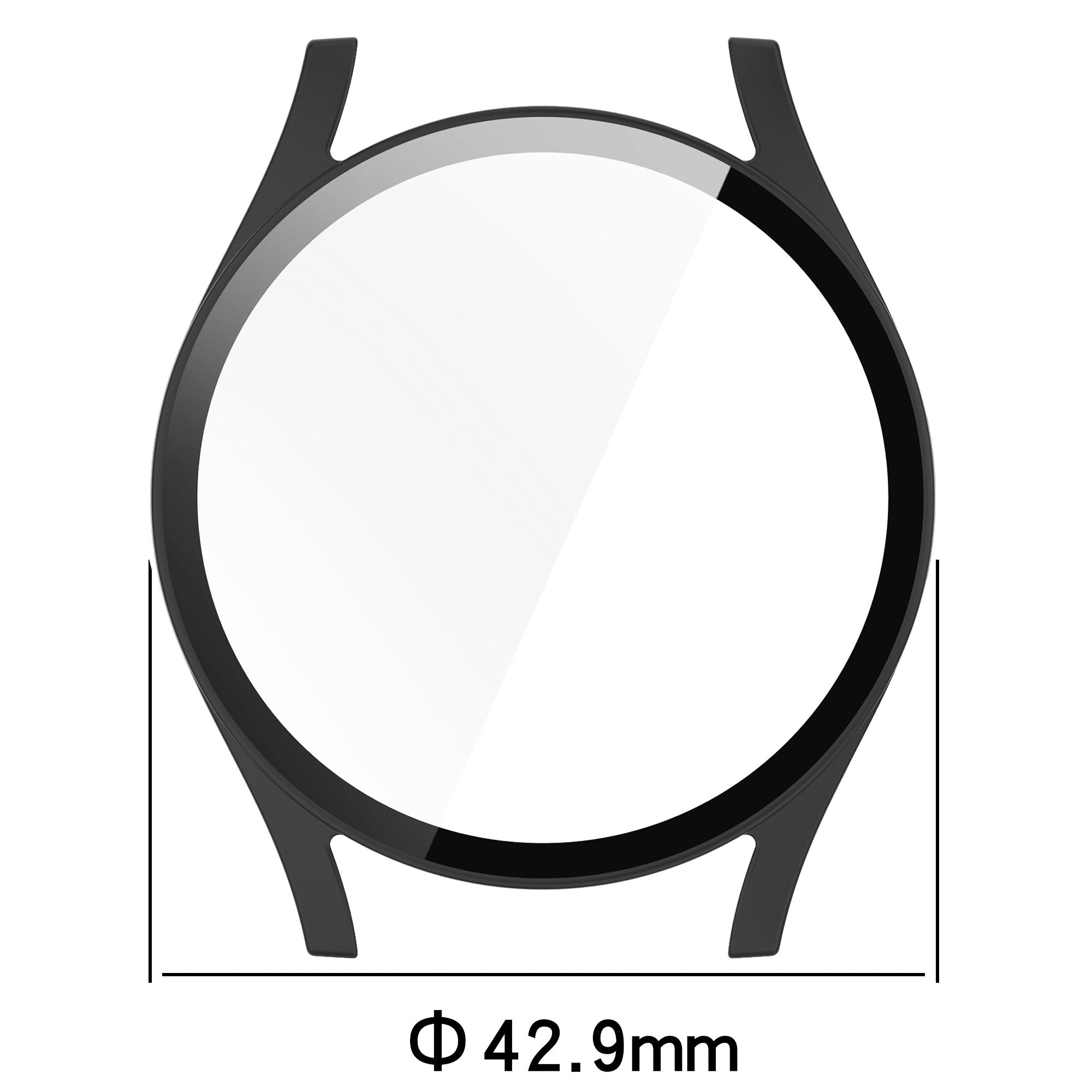 Schutzhülle mit Glas für Galaxy Watch 7 40 mm, Bizon Case+Glass Watch, mattes Schwarz