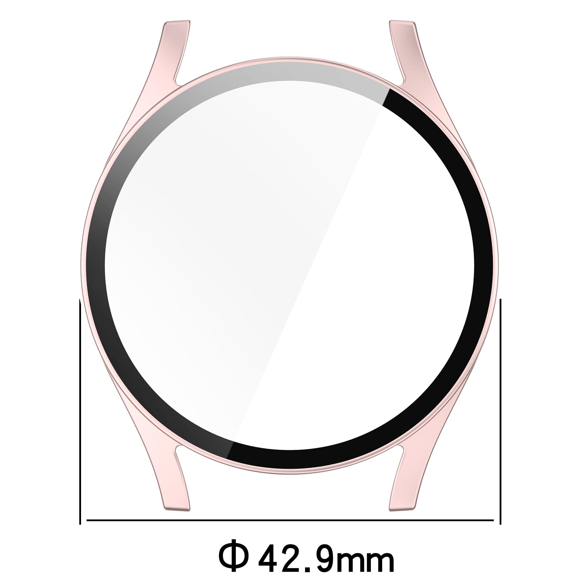 Schutzhülle mit Glas für Galaxy Watch 7 40 mm, Bizon Case+Glass Watch, Satinrosa