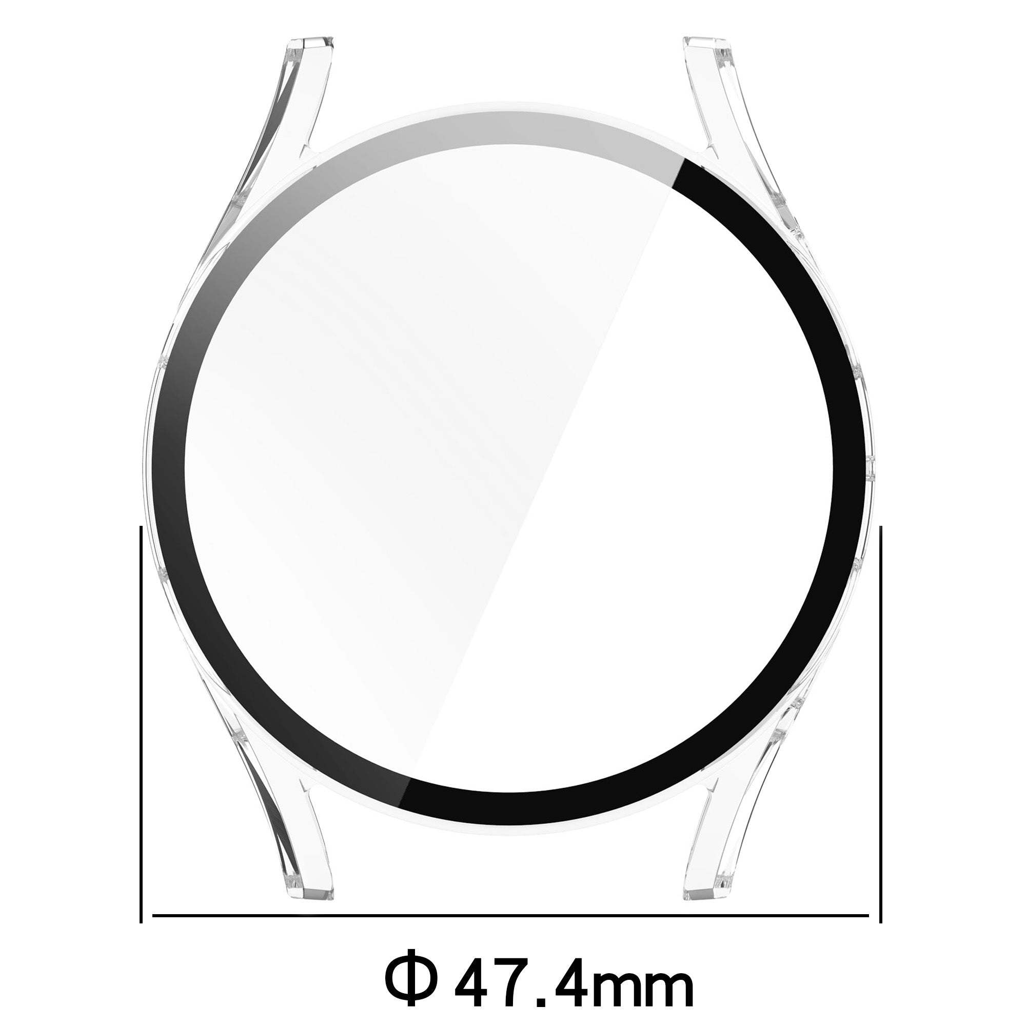 Schutzhülle mit Glas für Galaxy Watch 7 44 mm, Bizon Case Watch Adamo, Transparent
