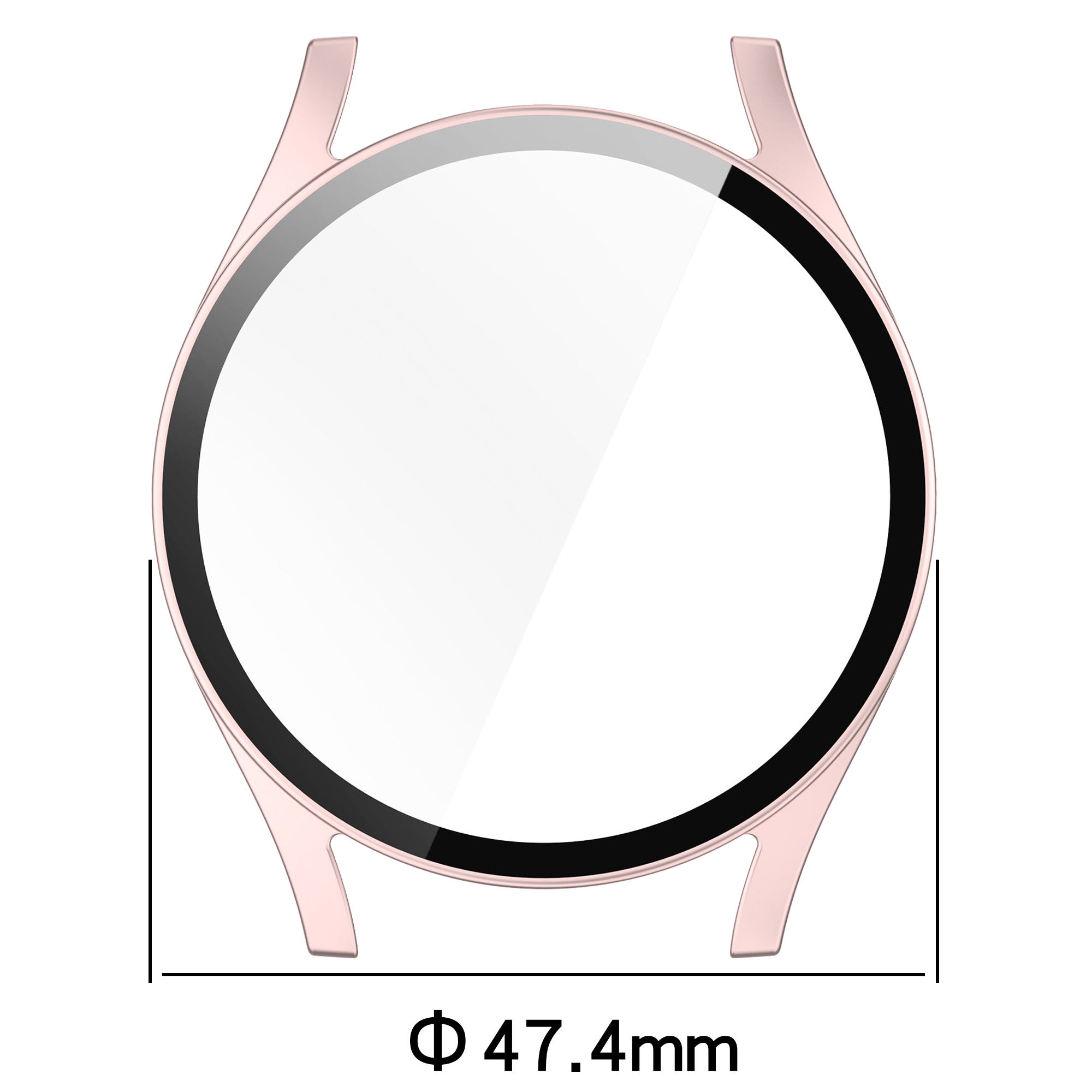 Schutzhülle mit Glas für Galaxy Watch 7 44 mm, Bizon Case+Glass Watch, Satinrosa