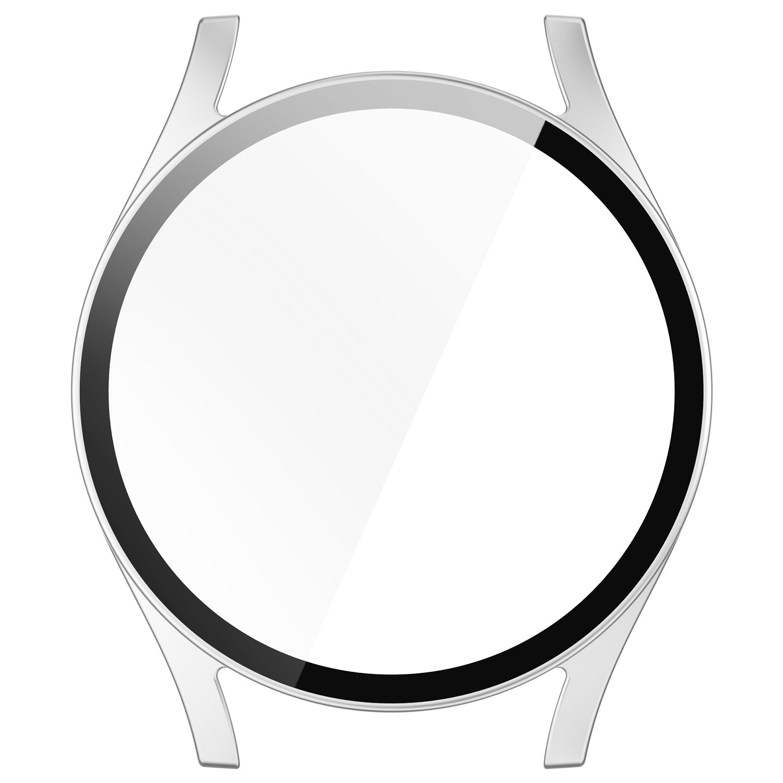 Schutzhülle mit Glas für Galaxy Watch 7 44 mm, Bizon Case+Glass Watch, satiniertes Silbern