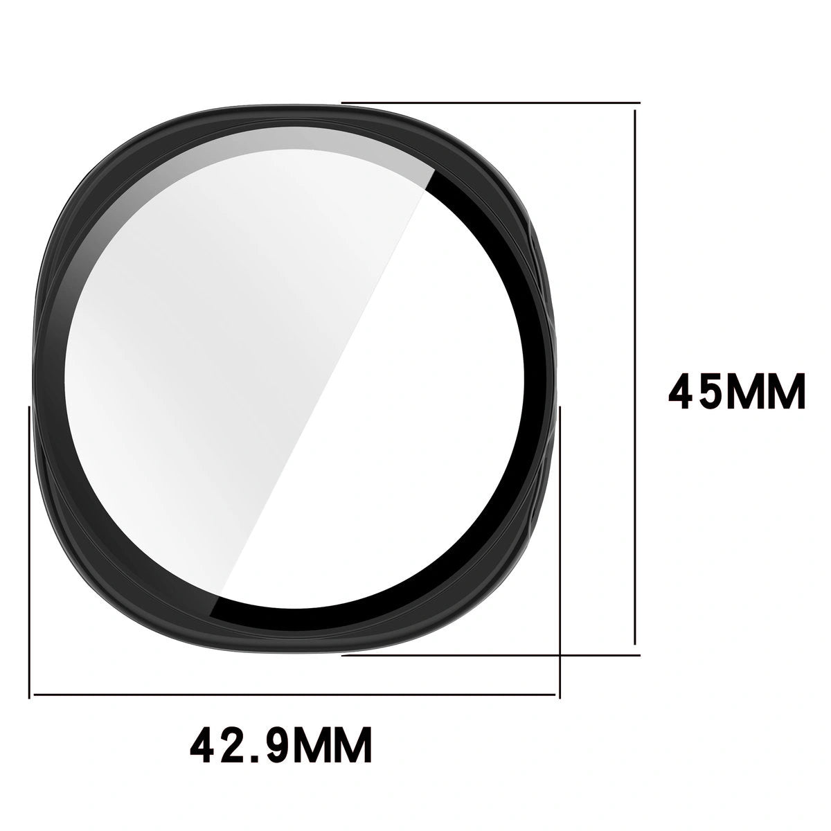 Schutzhülle mit Glas für Samsung Galaxy Watch 8 40 mm, Bizon Case+Glass Watch, Schwarz