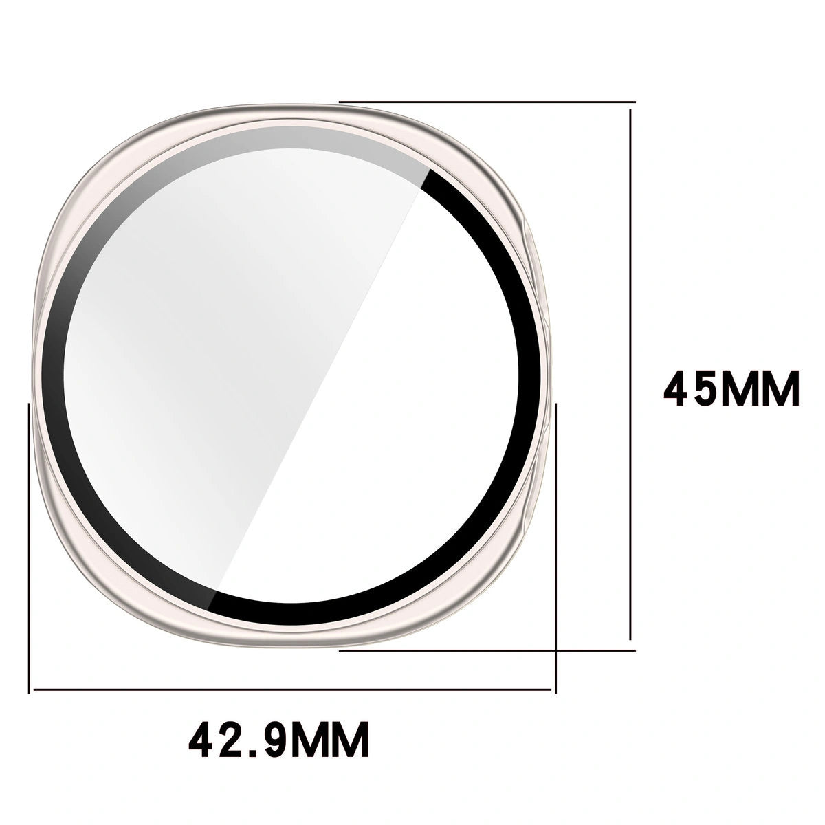 Schutzhülle mit Glas für Samsung Galaxy Watch 8 40 mm, Bizon Case+Glass Watch, Champagner