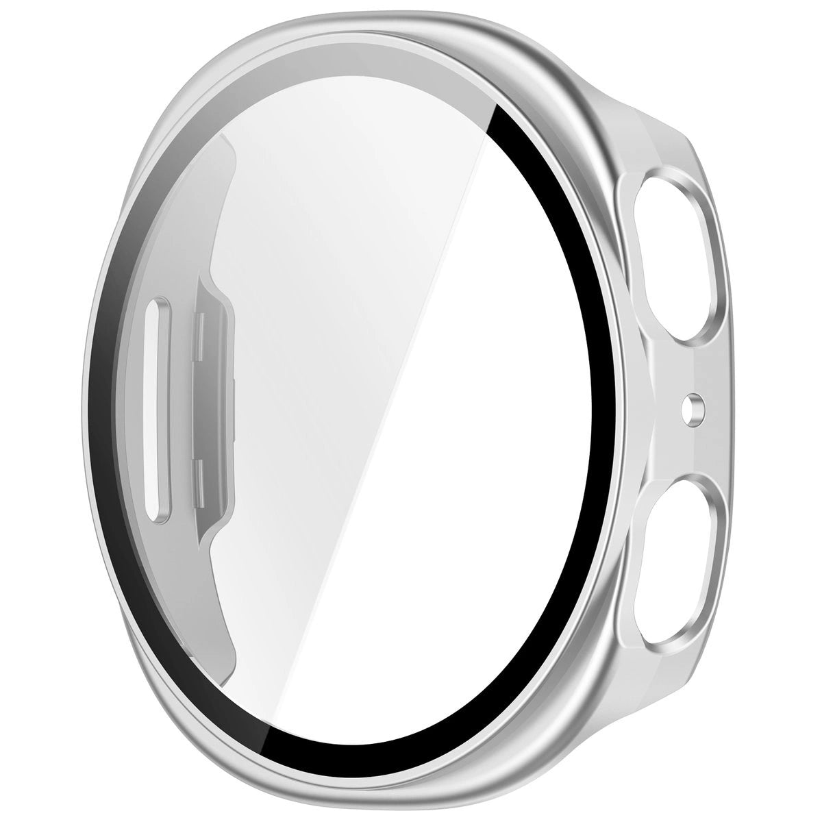 Schutzhülle mit Glas für Samsung Galaxy Watch 8 40 mm, Bizon Case+Glass Watch, Satin Silbern
