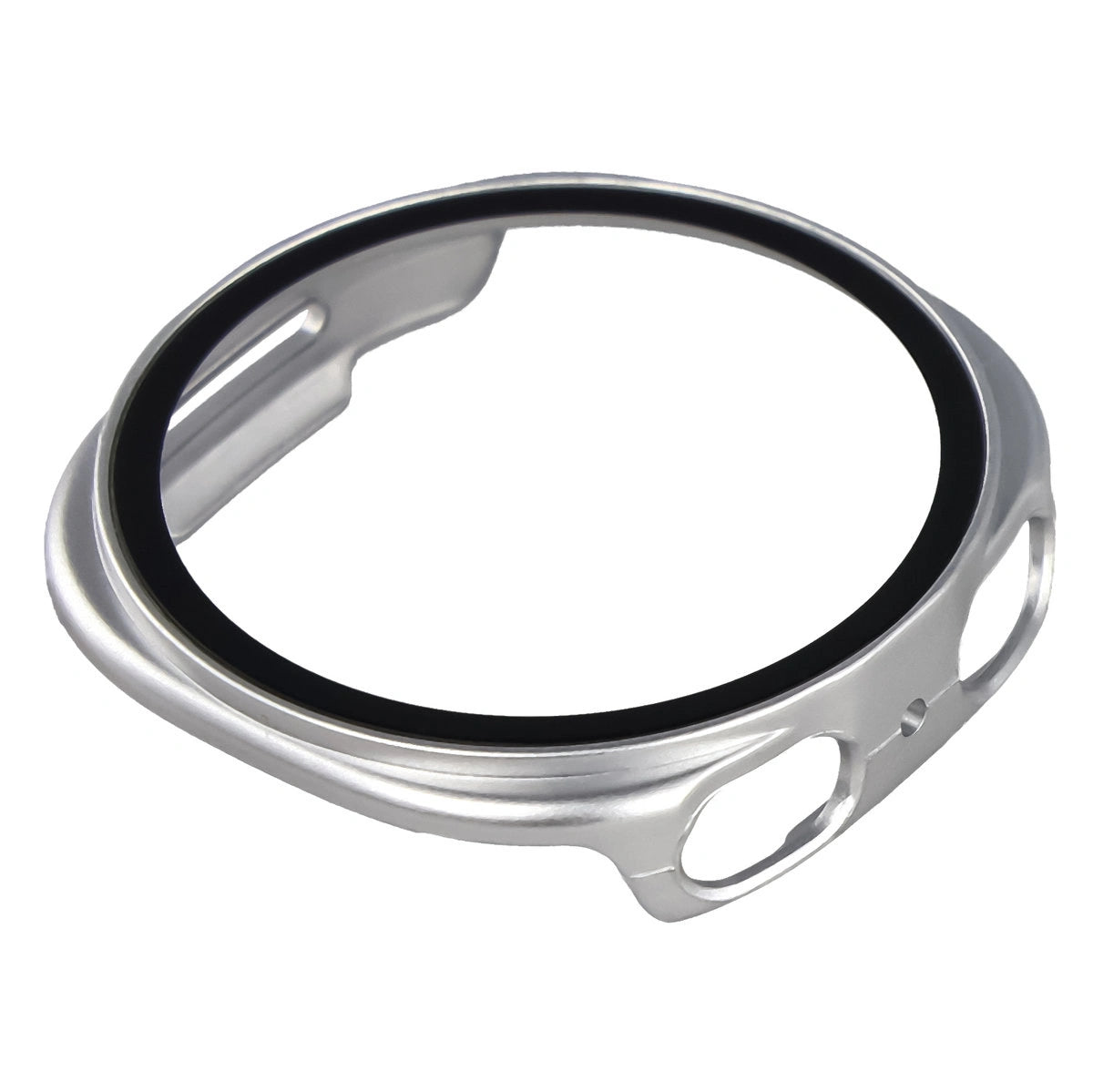 Schutzhülle mit Glas für Samsung Galaxy Watch 8 40 mm, Bizon Case+Glass Watch, Satin Silbern