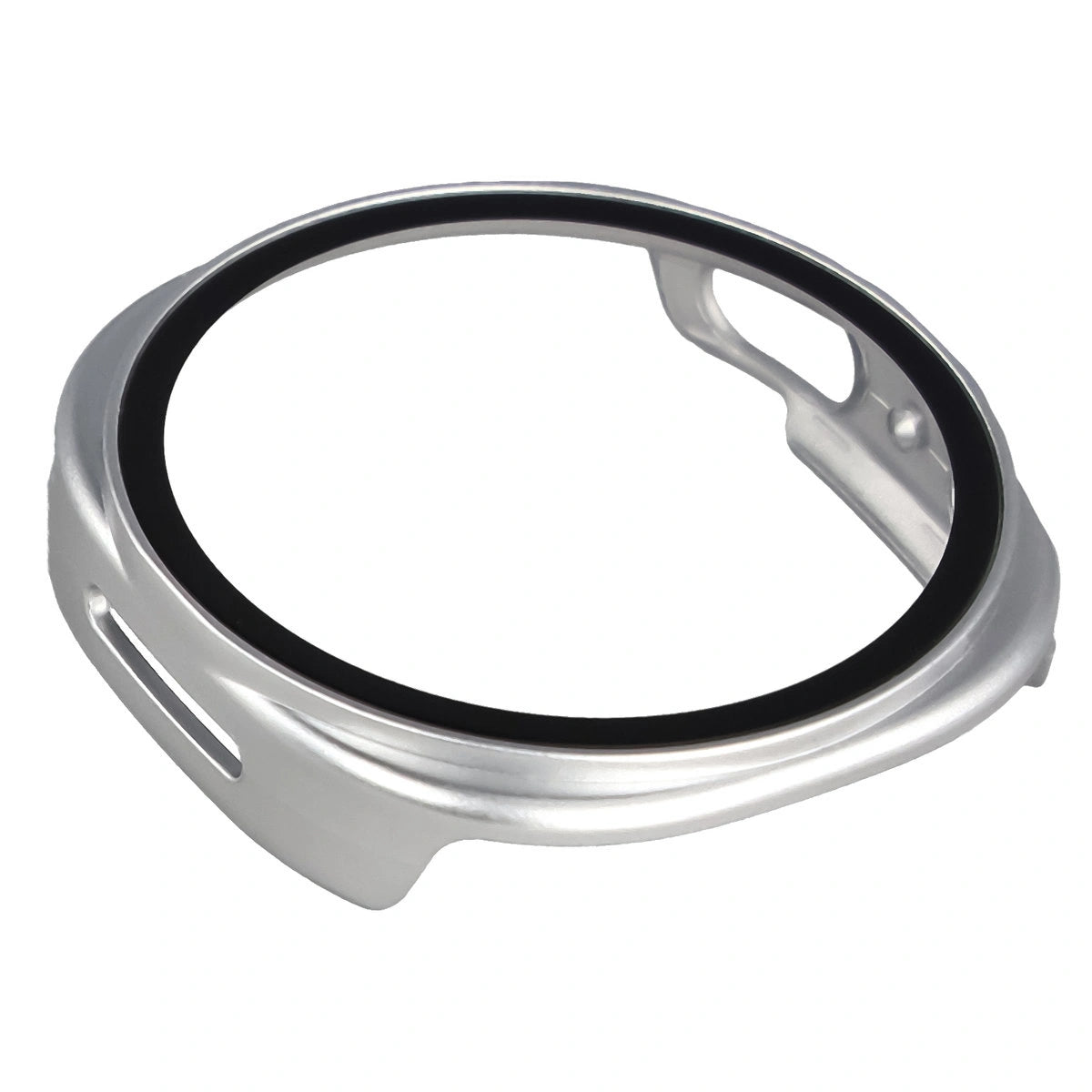 Schutzhülle mit Glas für Samsung Galaxy Watch 8 40 mm, Bizon Case+Glass Watch, Satin Silbern