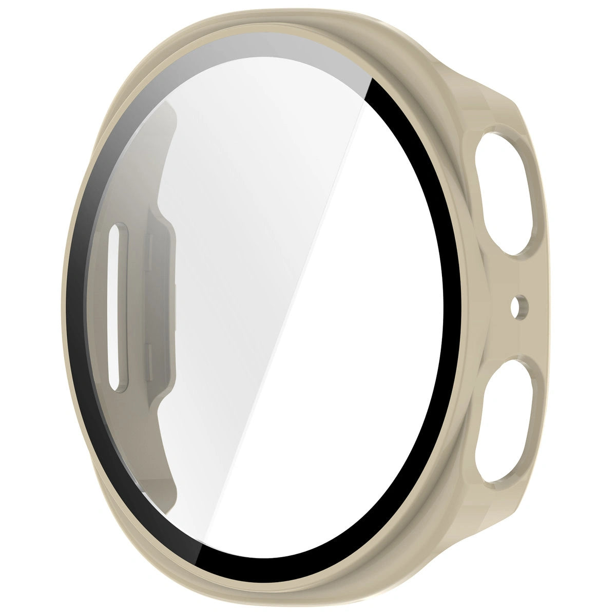 Schutzhülle mit Glas für Samsung Galaxy Watch 8 44 mm, Bizon Case Watch Adamo, Beige