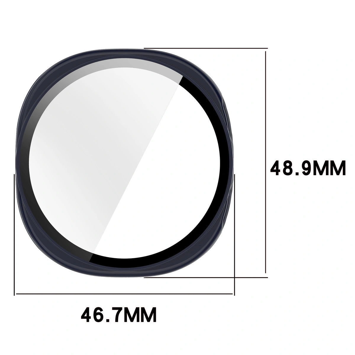 Schutzhülle mit Glas für Samsung Galaxy Watch 8 44 mm, Bizon Case Watch Adamo, Blau