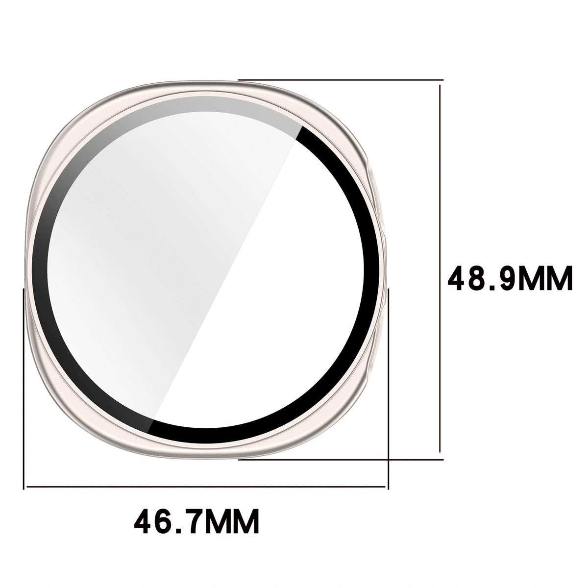 Schutzhülle mit Glas für Samsung Galaxy Watch 8 44 mm, Bizon Case Watch Adamo, Champagner