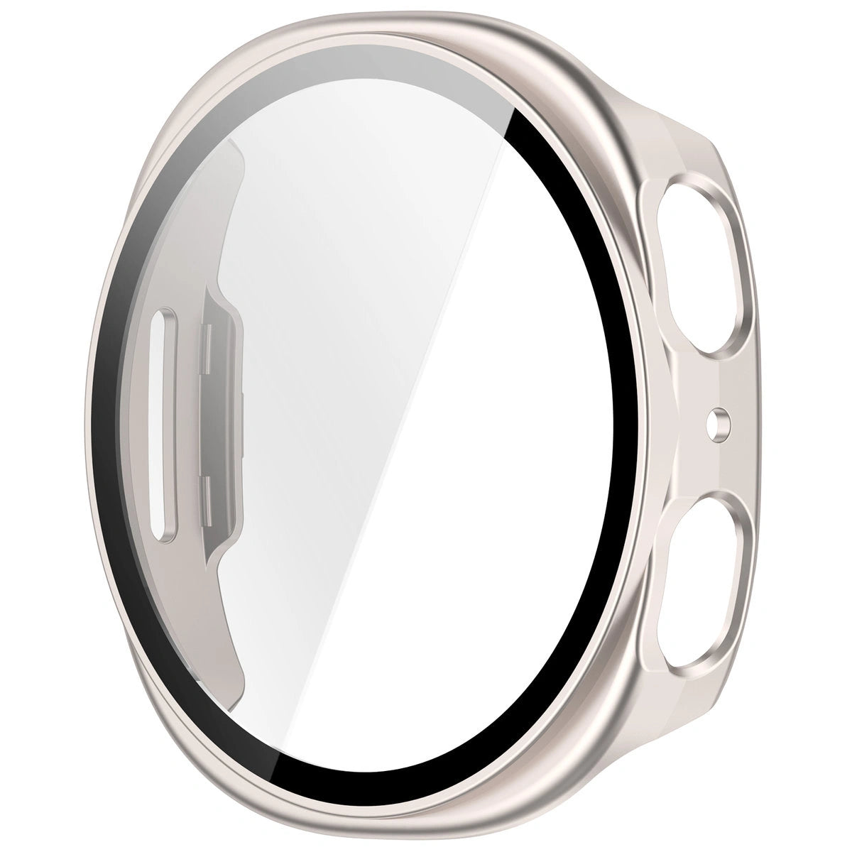 Schutzhülle mit Glas für Samsung Galaxy Watch 8 44 mm, Bizon Case Watch Adamo, Champagner