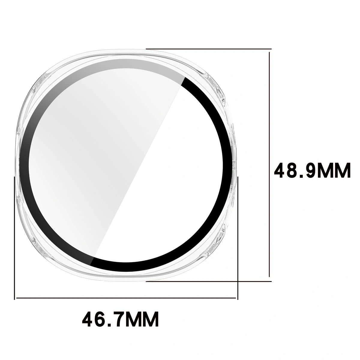 Schutzhülle mit Glas für Samsung Galaxy Watch 8 44 mm, Bizon Case Watch Adamo, Transparent