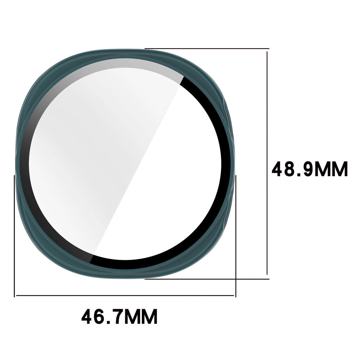 Schutzhülle mit Glas für Samsung Galaxy Watch 8 44 mm, Bizon Case Watch Adamo, Grün
