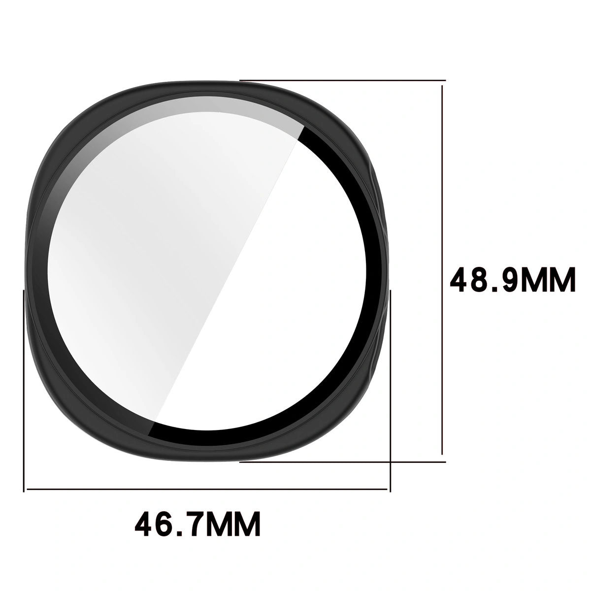 Schutzhülle mit Glas für Samsung Galaxy Watch 8 44 mm, Bizon Case+Glass Watch, Mattes Schwarz