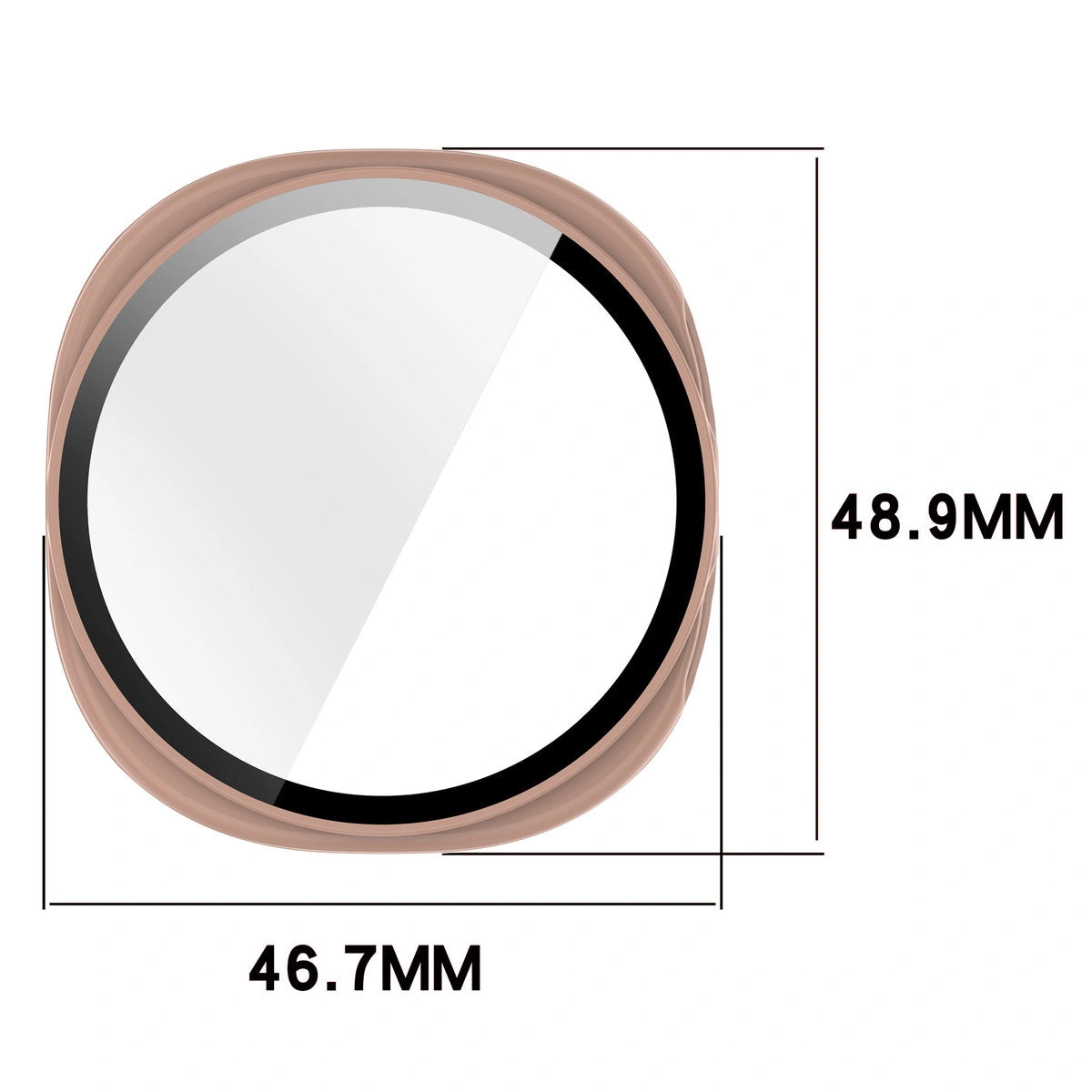 Schutzhülle mit Glas für Samsung Galaxy Watch 8 44 mm, Bizon Case Watch Adamo, Rosa