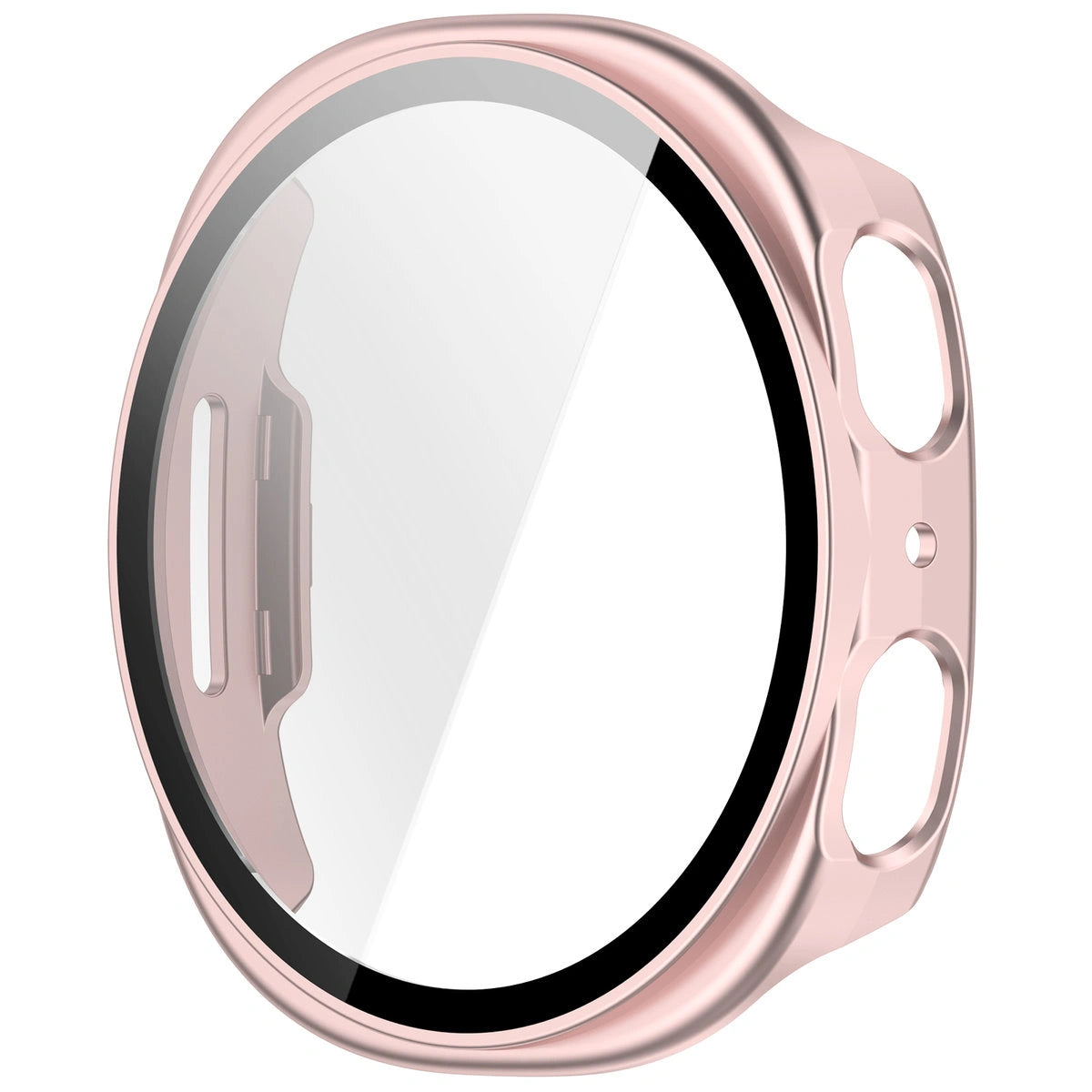 Schutzhülle mit Glas für Samsung Galaxy Watch 8 44 mm, Bizon Case Watch Adamo, Satin Rosa