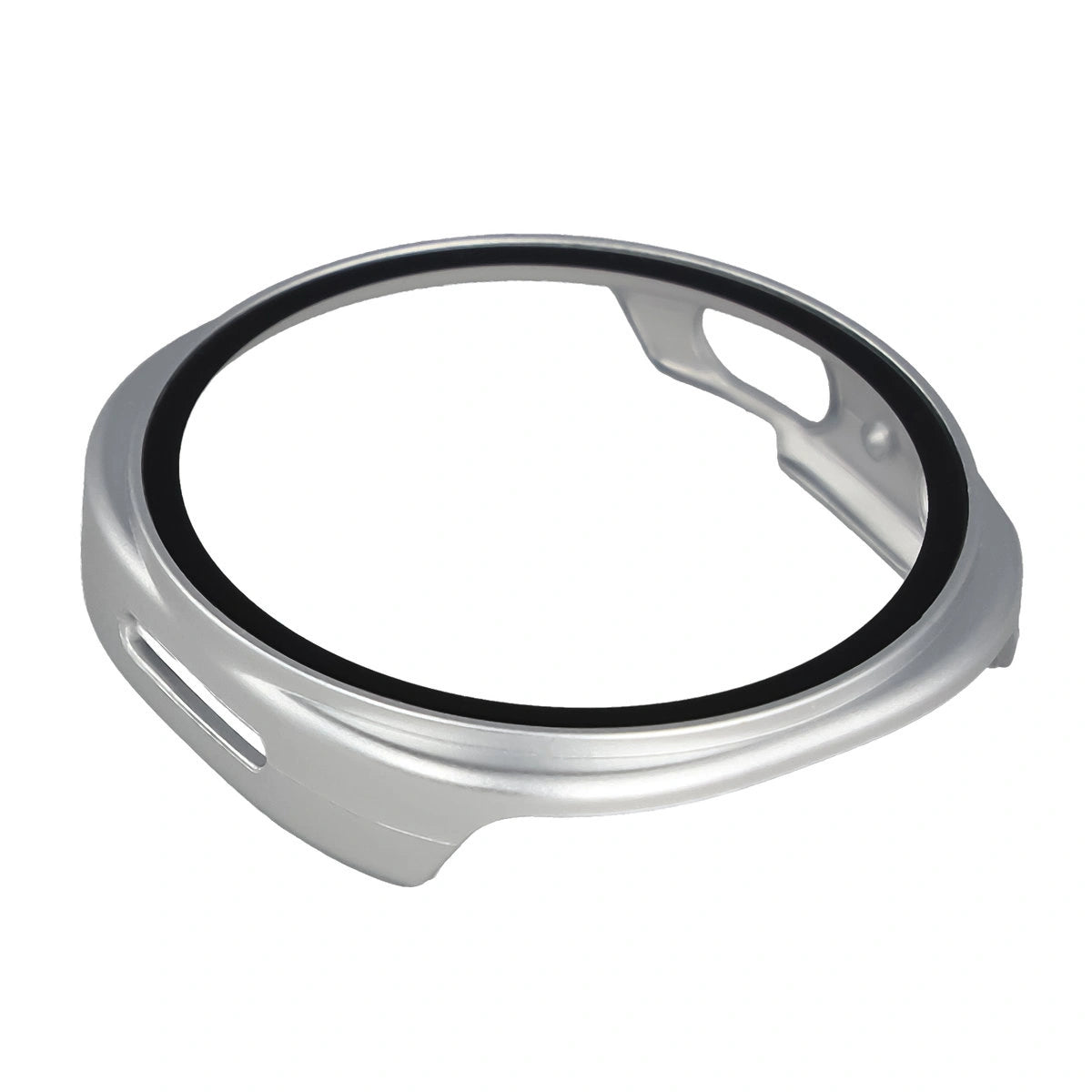 Schutzhülle mit Glas für Samsung Galaxy Watch 8 44 mm, Bizon Case Watch Adamo, Silber