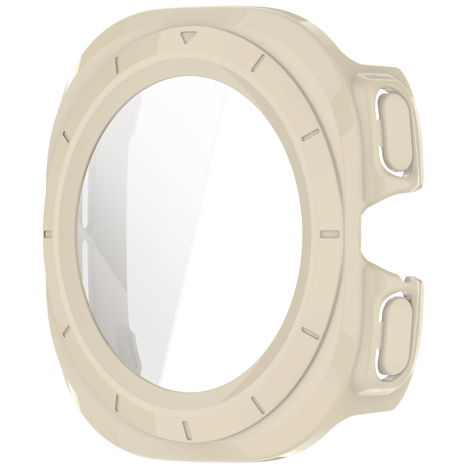 Schutzhülle mit Glas für Galaxy Watch Ultra 2 / 1, Bizon Case Watch Adamo, Beige