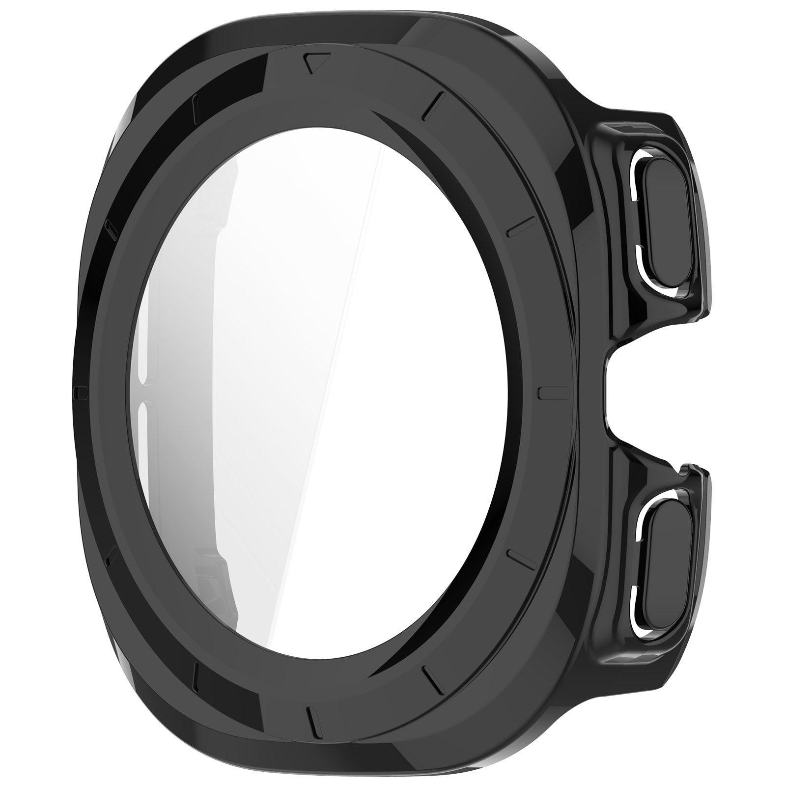 Schutzhülle mit Glas für Galaxy Watch Ultra 2 / Ultra, Bizon Case+Glass Watch, Schwarz