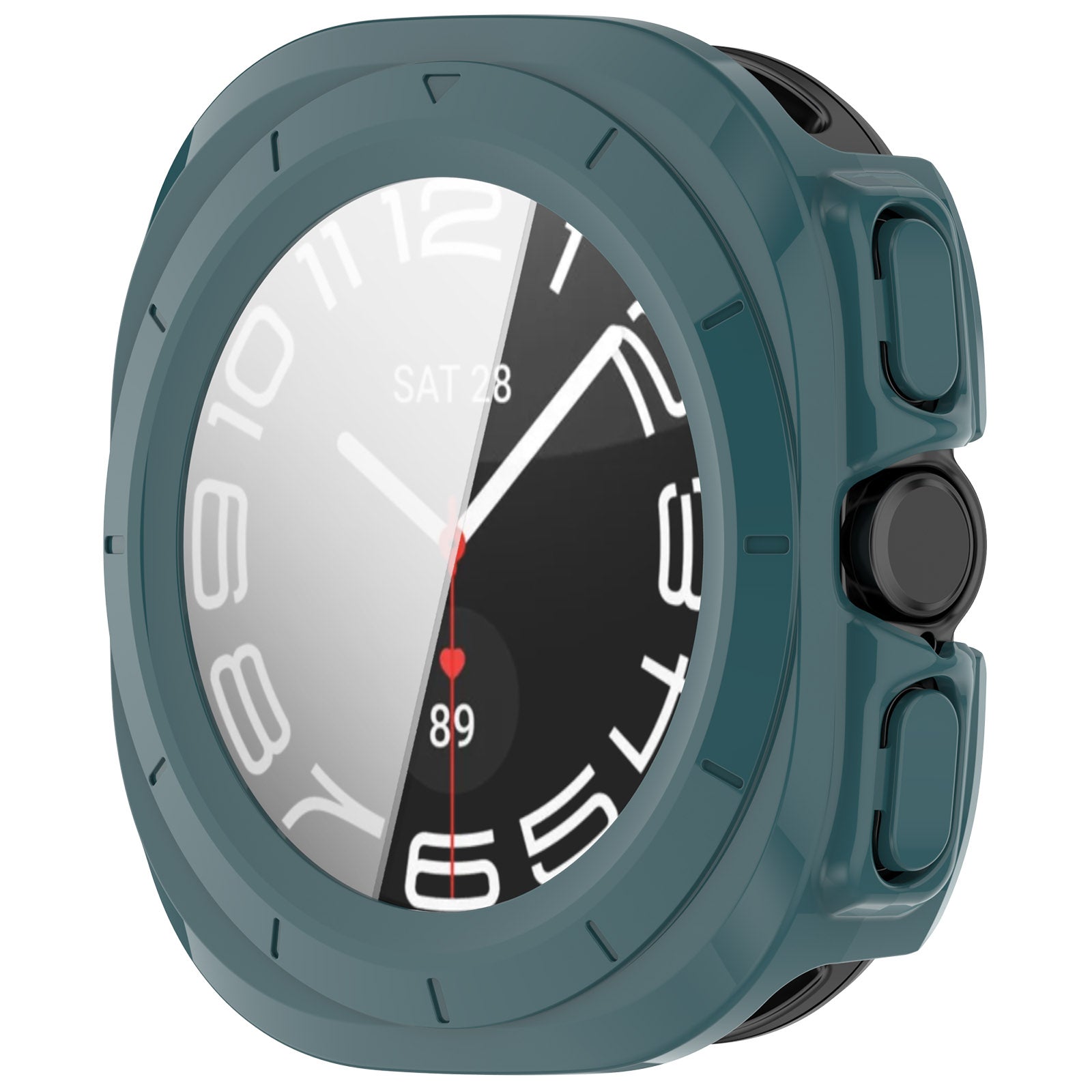 Schutzhülle mit Glas für Galaxy Watch Ultra 2 / 1, Bizon Case Watch Adamo, Grün