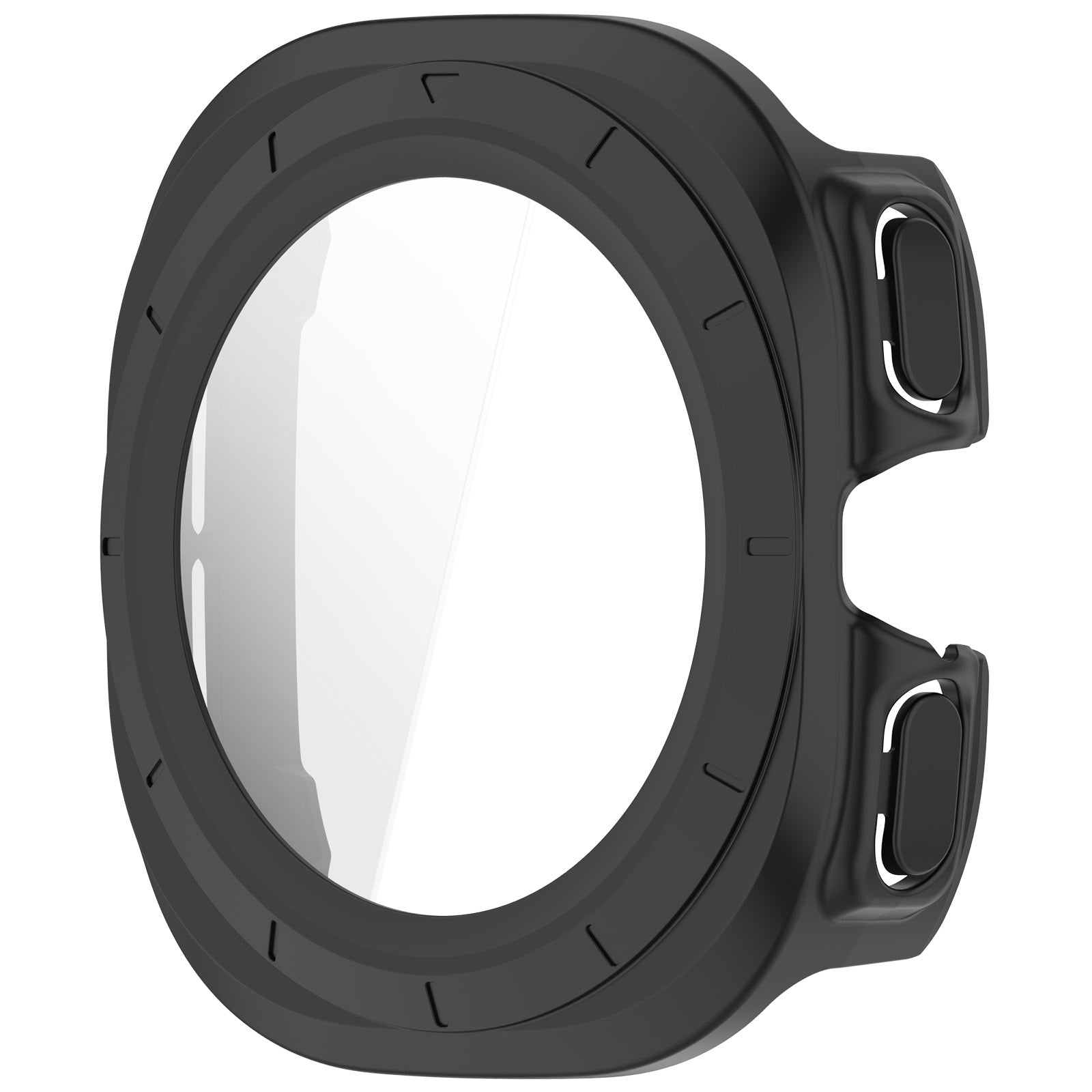 Schutzhülle mit Glas für Galaxy Watch Ultra 2 / 1, Bizon Case+Glass Watch, mattes Schwarz