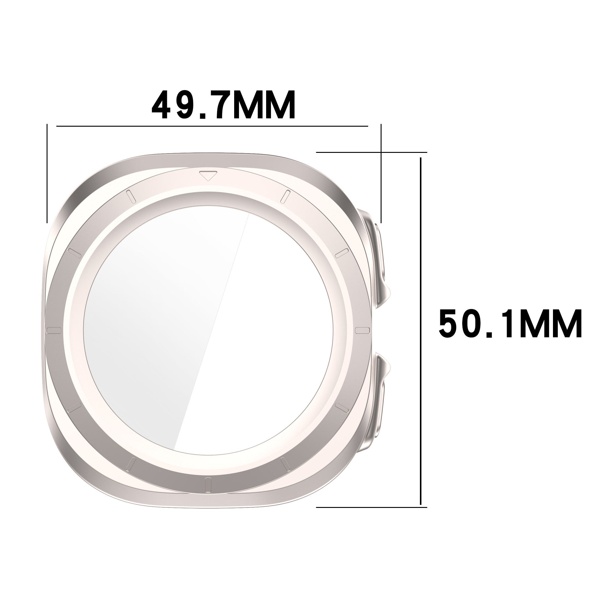 Schutzhülle mit Glas für Galaxy Watch Ultra 2 / 1, Bizon Case+Glass Watch, satiniertes Champagner