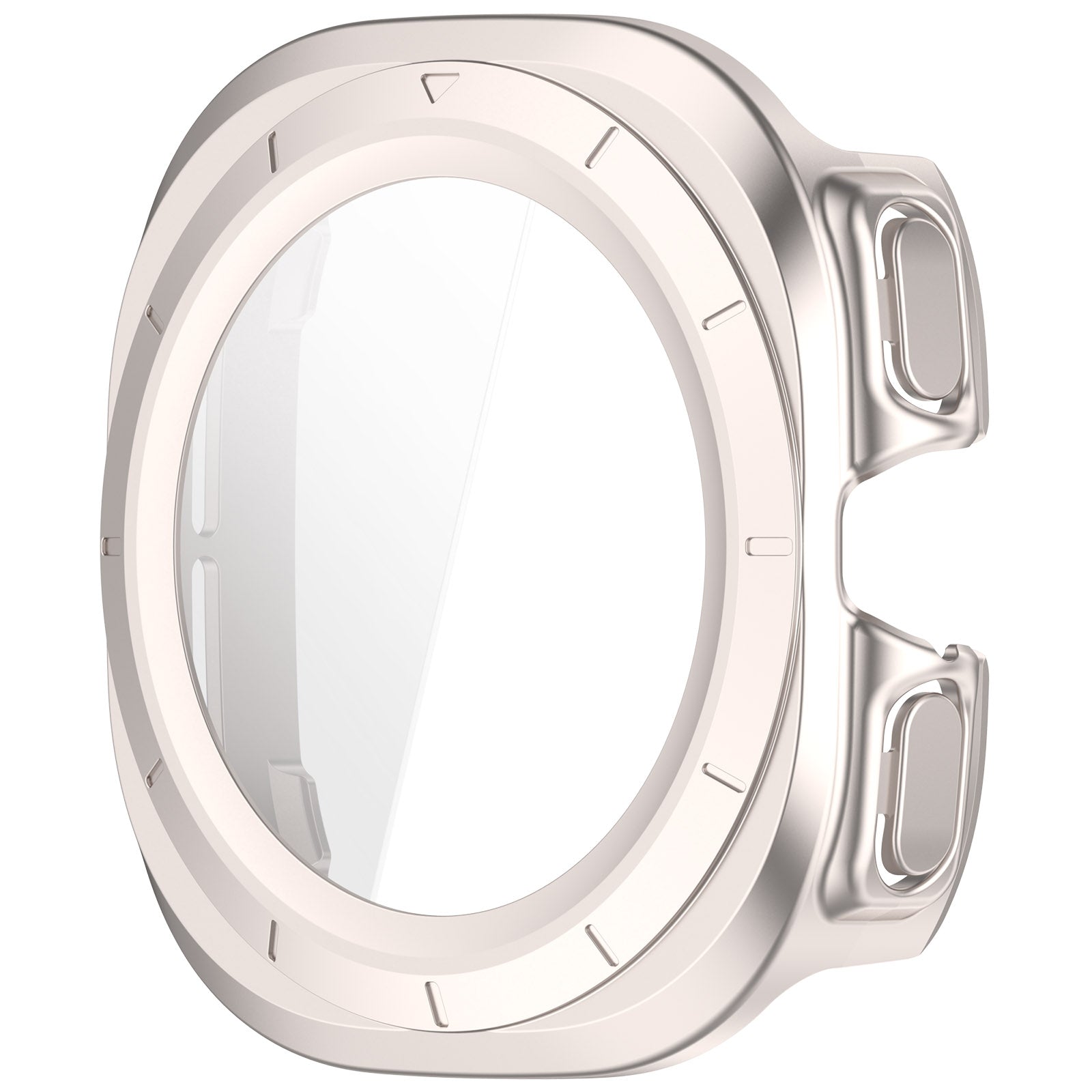 Schutzhülle mit Glas für Galaxy Watch Ultra 2 / 1, Bizon Case+Glass Watch, satiniertes Champagner