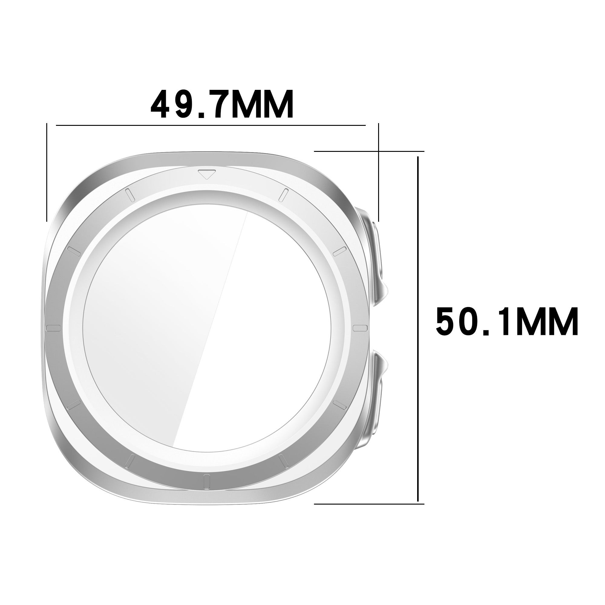 Schutzhülle mit Glas für Galaxy Watch Ultra 2 / 1, Bizon Case+Glass Watch, satiniertes Silbern