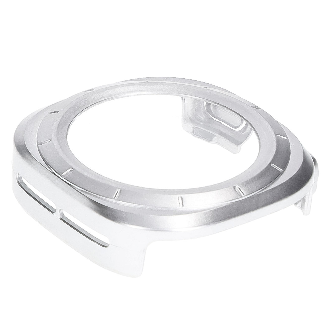Schutzhülle mit Glas für Galaxy Watch Ultra 2 / 1, Bizon Case+Glass Watch, satiniertes Silbern