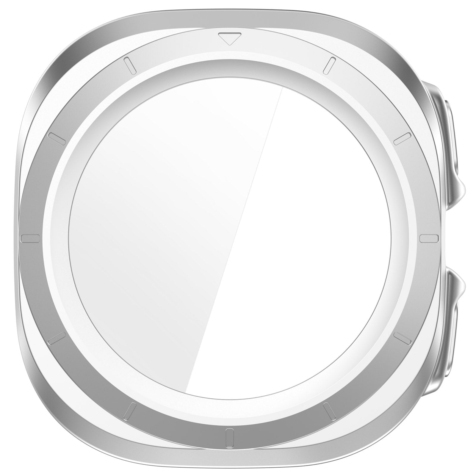 Schutzhülle mit Glas für Galaxy Watch Ultra 2 / 1, Bizon Case+Glass Watch, satiniertes Silbern