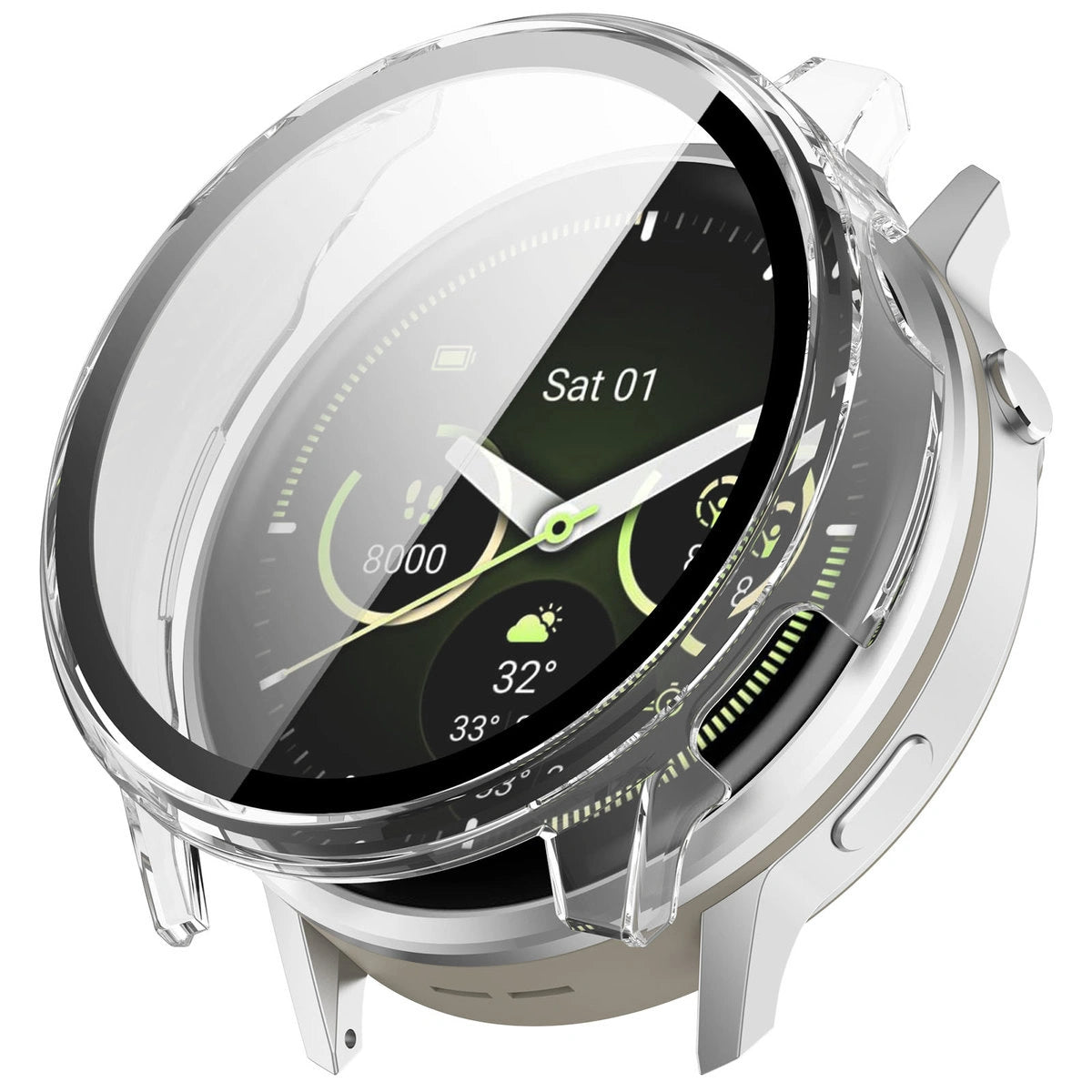 Schutzhülle mit Glas für Garmin Venu 4 41 mm, Bizon Case Watch Adamo, Transparent