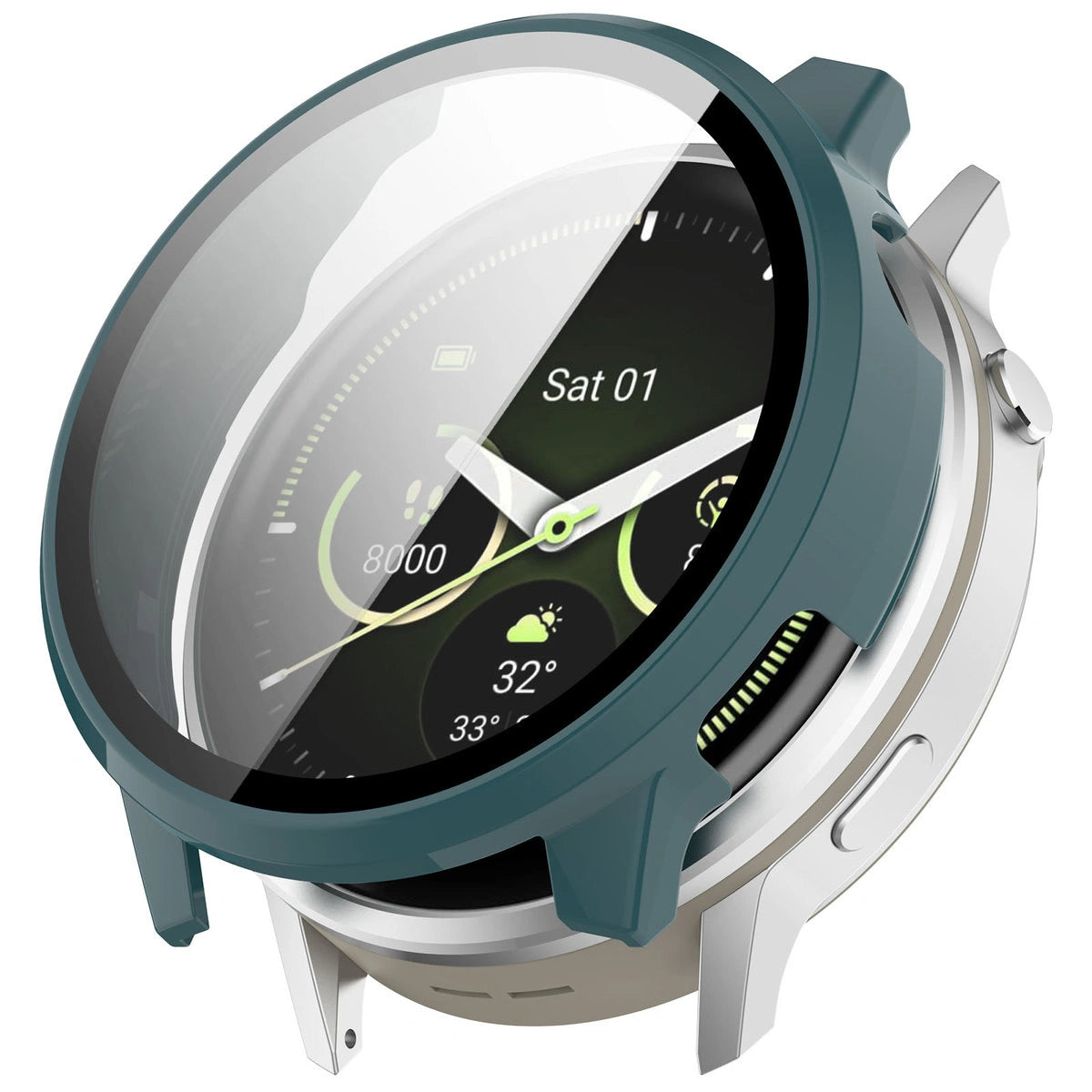 Schutzhülle mit Glas für Garmin Venu 4 41 mm, Bizon Case Watch Adamo, Grün
